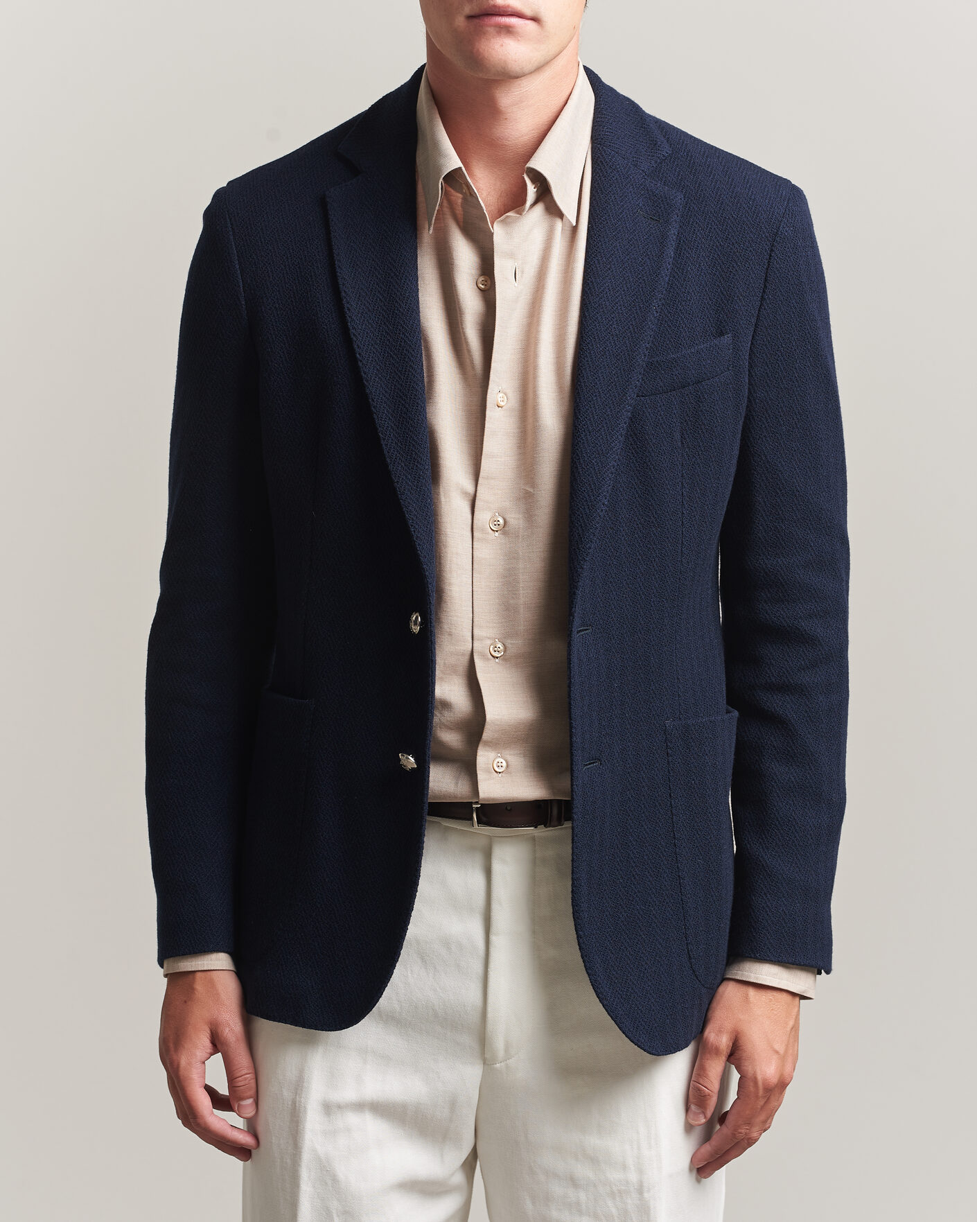 Herr | Kavajer | Ralph Lauren Purple Label | Cashmere/Silk Herringbone Blazer Navy