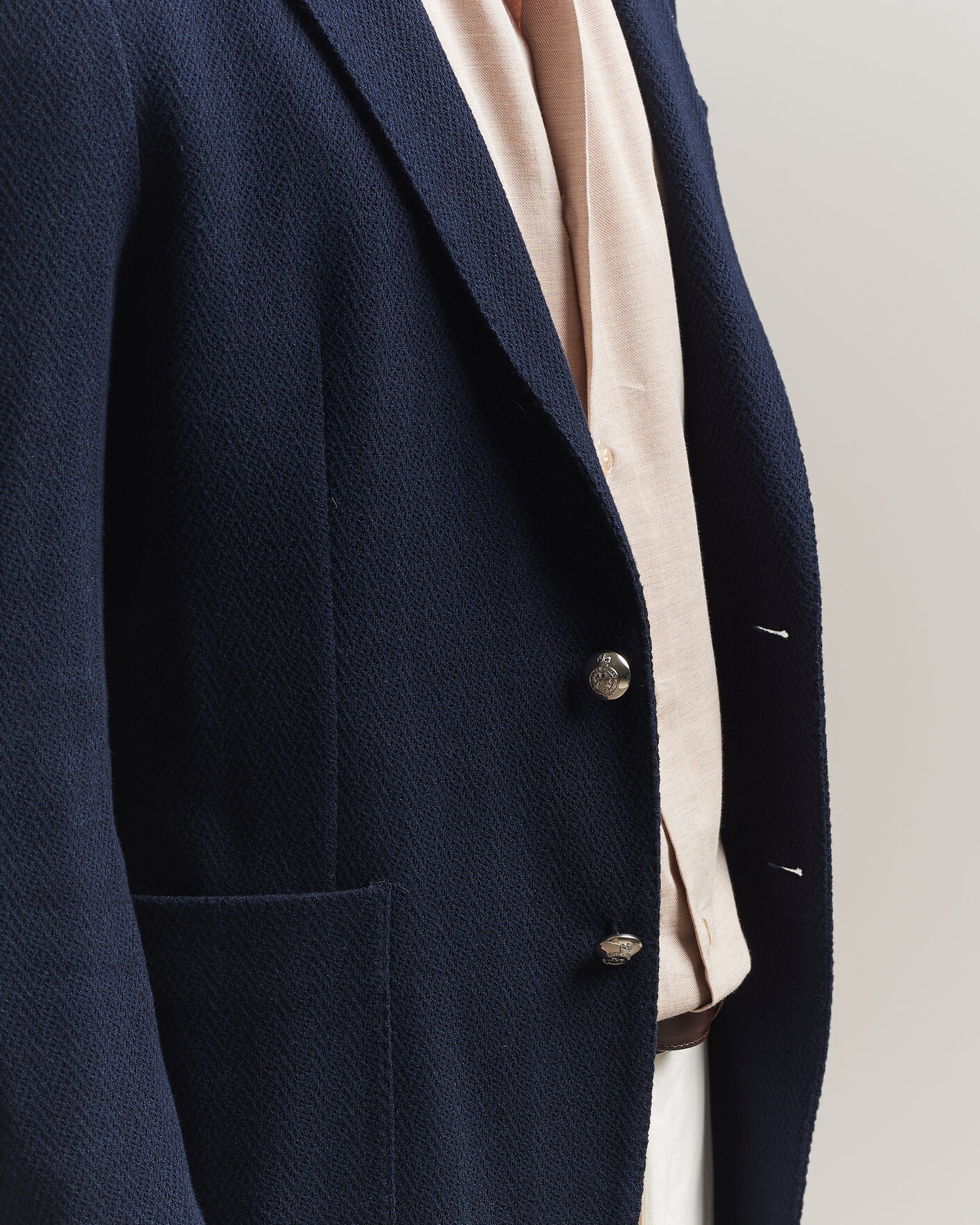 Herr | Kavajer | Ralph Lauren Purple Label | Cashmere/Silk Herringbone Blazer Navy