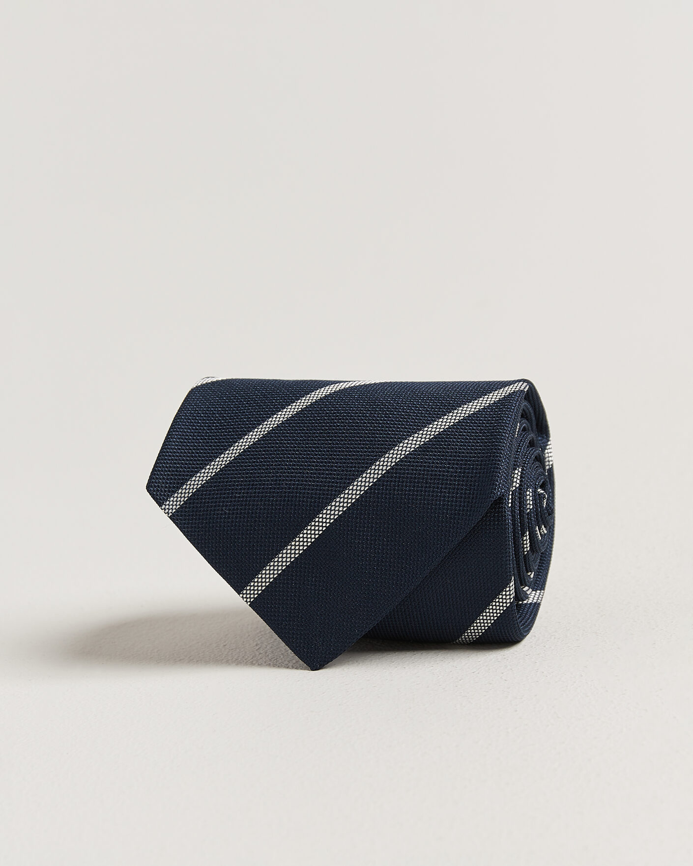 Herr | Slipsar | Ralph Lauren Purple Label | Regimental Stripe Silk Tie Navy/Silver