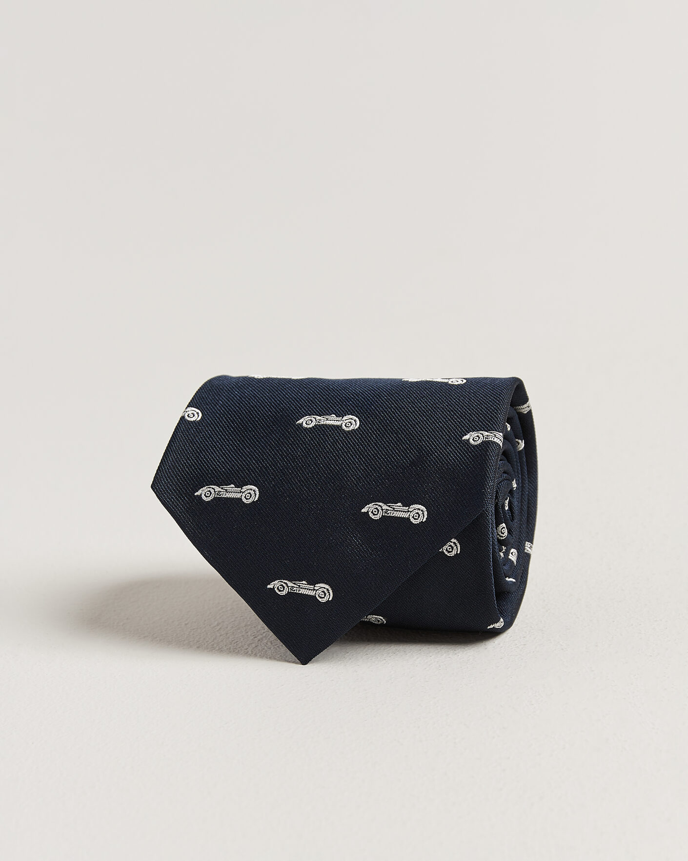 Herr | Slipsar | Ralph Lauren Purple Label | Jacquard Race Cars Silk Tie Navy
