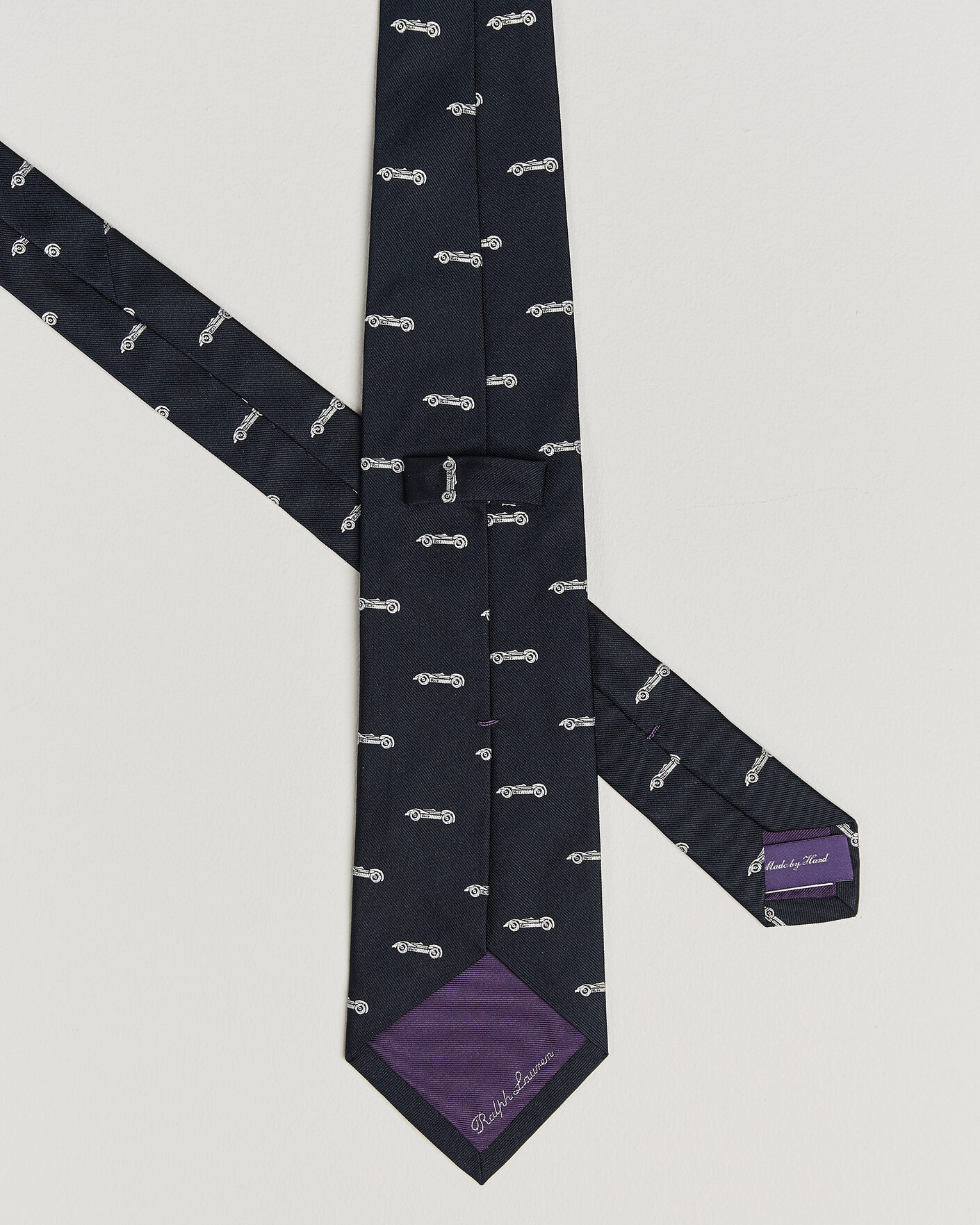 Herr | Slipsar | Ralph Lauren Purple Label | Jacquard Race Cars Silk Tie Navy