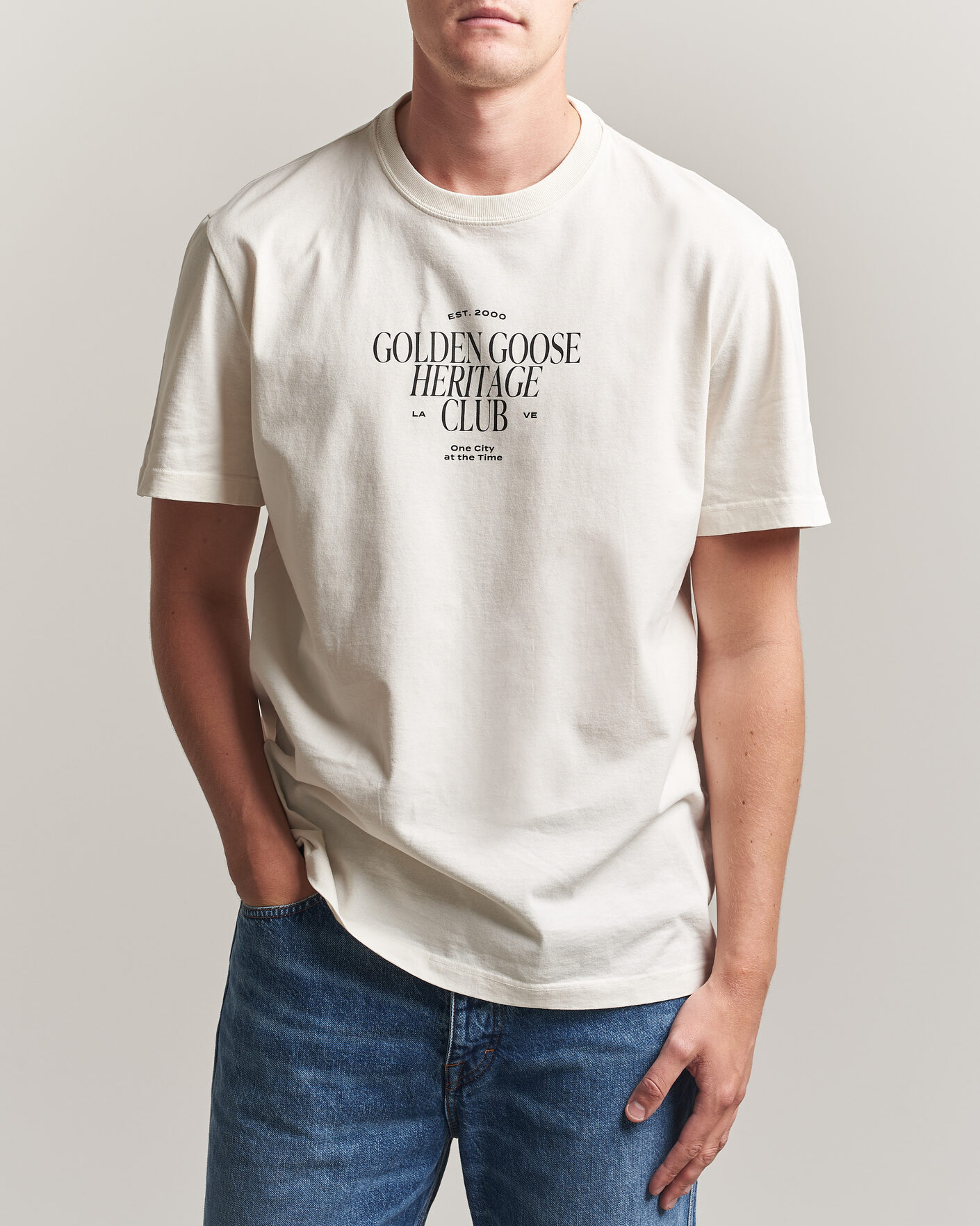 Herr | T-Shirts | Golden Goose | Journey Print T-Shirt Heritage White