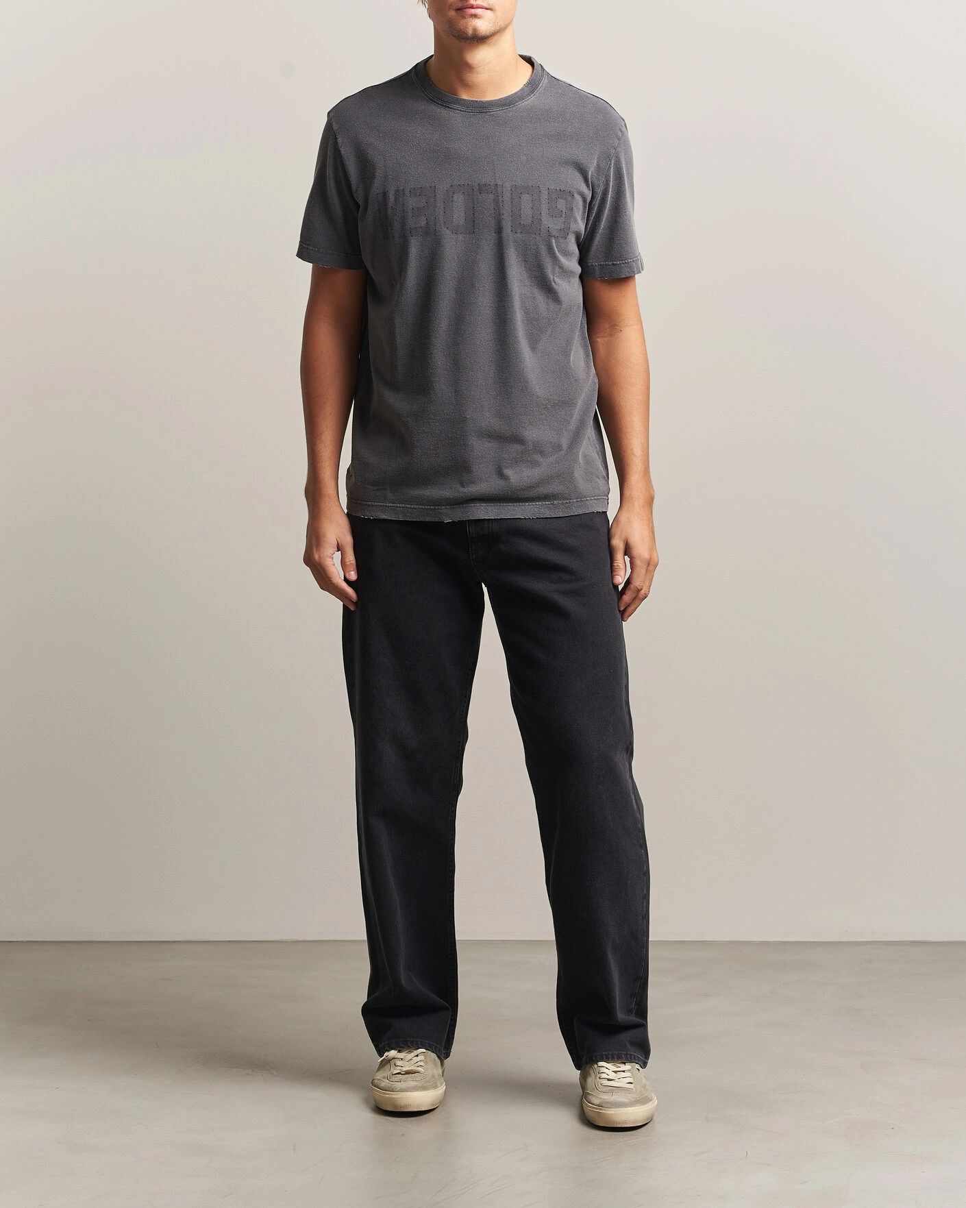 Herr | T-Shirts | Golden Goose | Distressed Cotton T-Shirt Anthracite