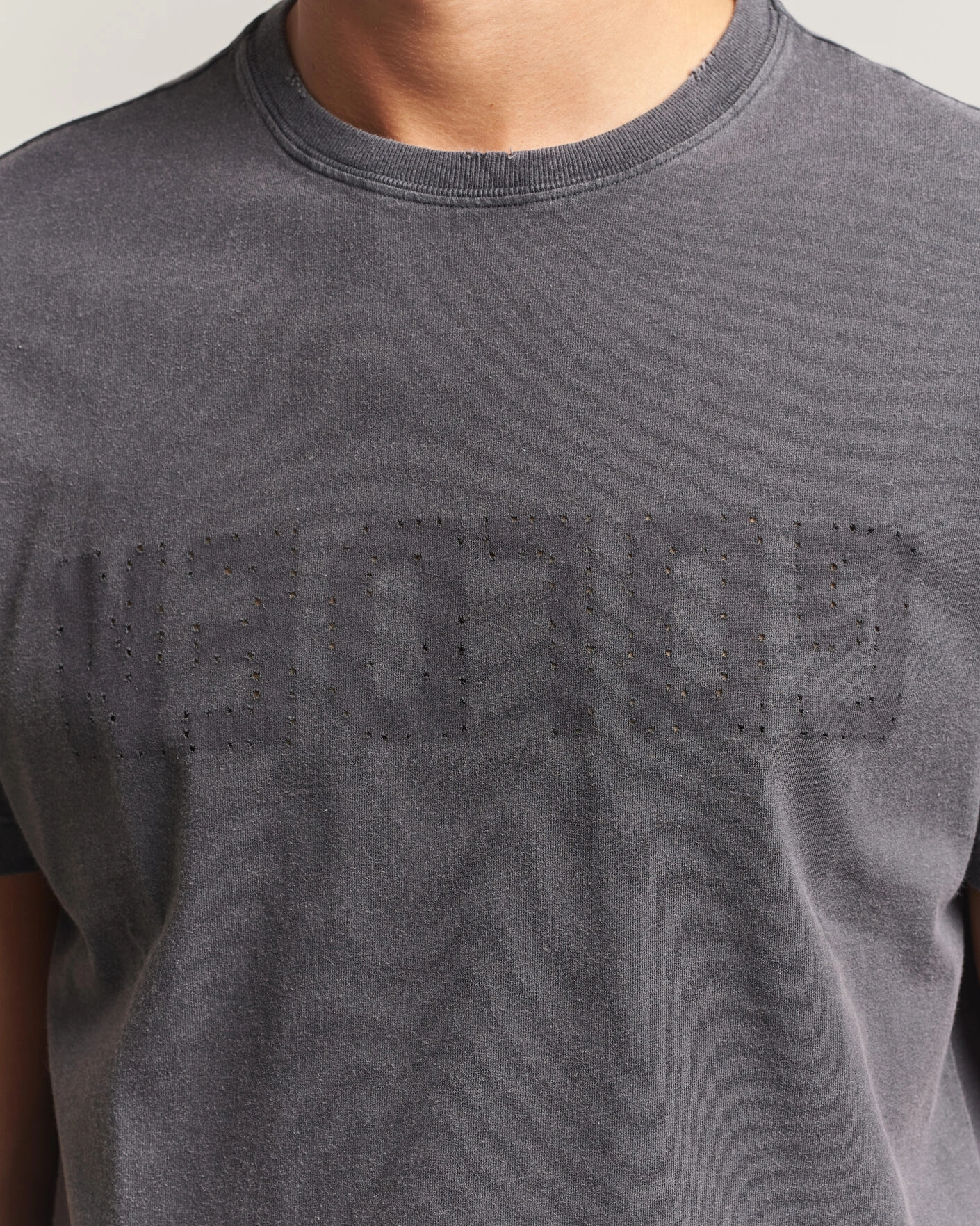 Herr | T-Shirts | Golden Goose | Distressed Cotton T-Shirt Anthracite