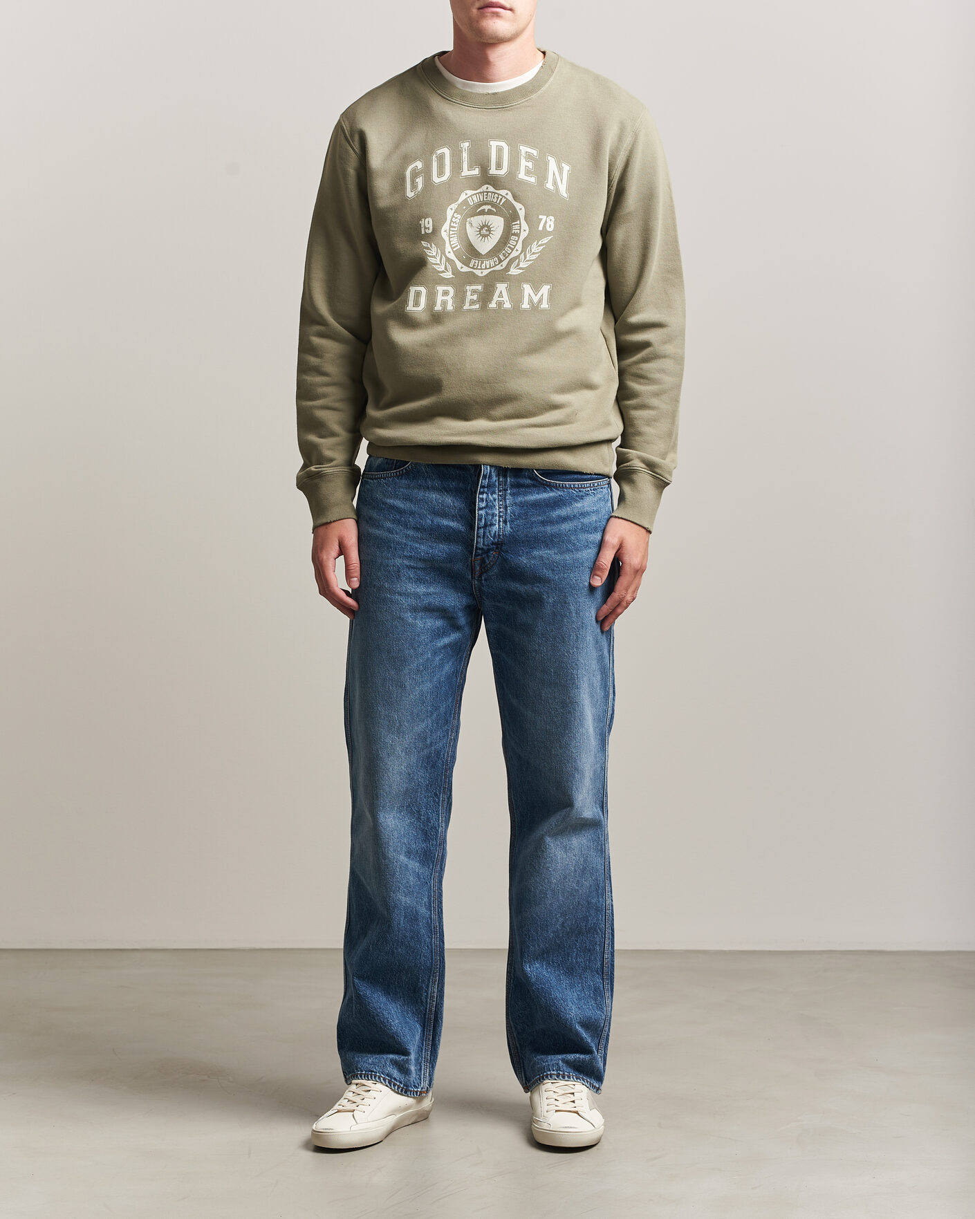 Herr | Tröjor | Golden Goose | Garment Dyed Sweatshirt Vintage Kalamata