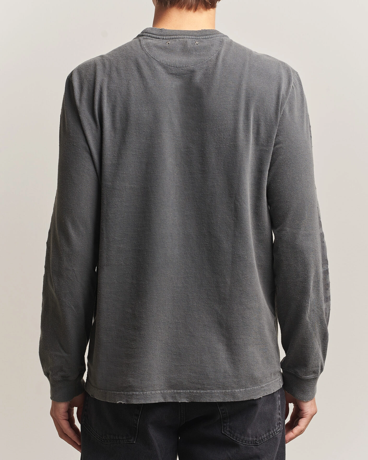 Herr | Tröjor | Golden Goose | Long Sleeve Garment Dyed T-Shirt Anthracite