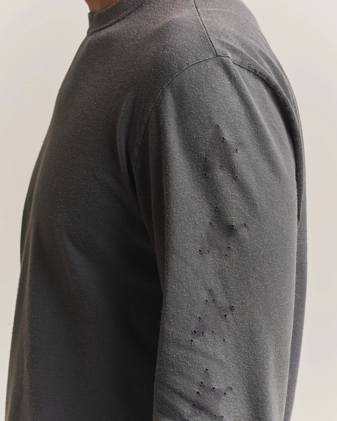 Herr | Tröjor | Golden Goose | Long Sleeve Garment Dyed T-Shirt Anthracite