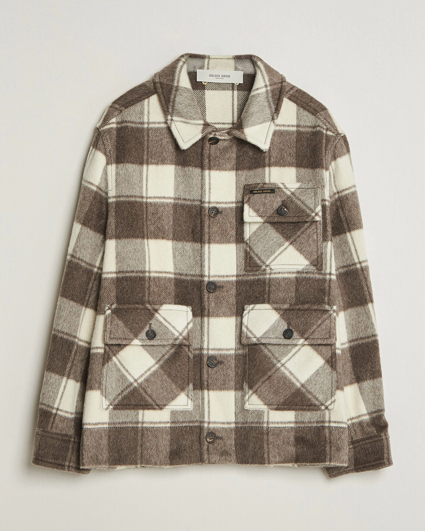 Herr | Jackor | Golden Goose | Wool/Mohair Work Jacket Brown/White