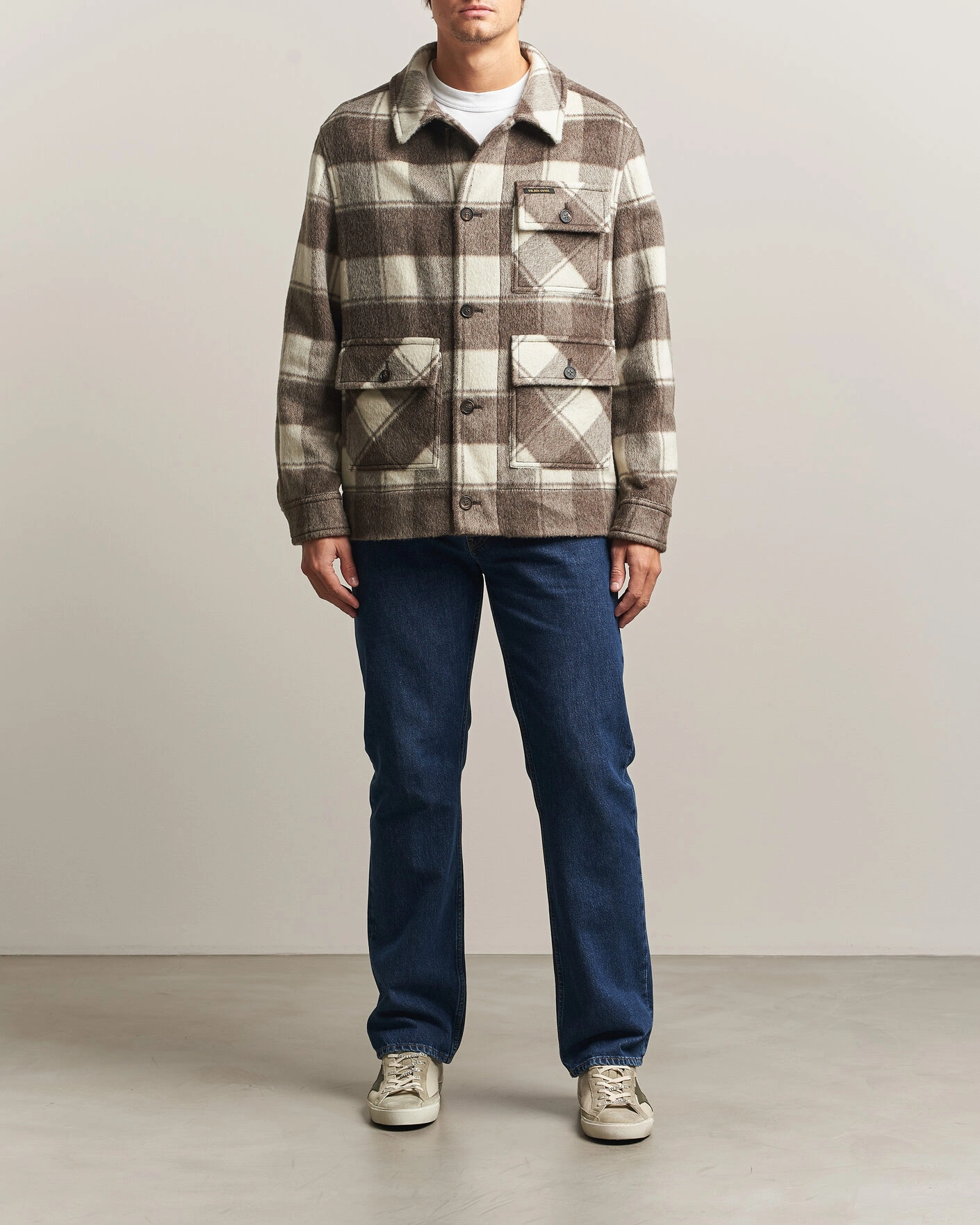 Herr | Jackor | Golden Goose | Wool/Mohair Work Jacket Brown/White