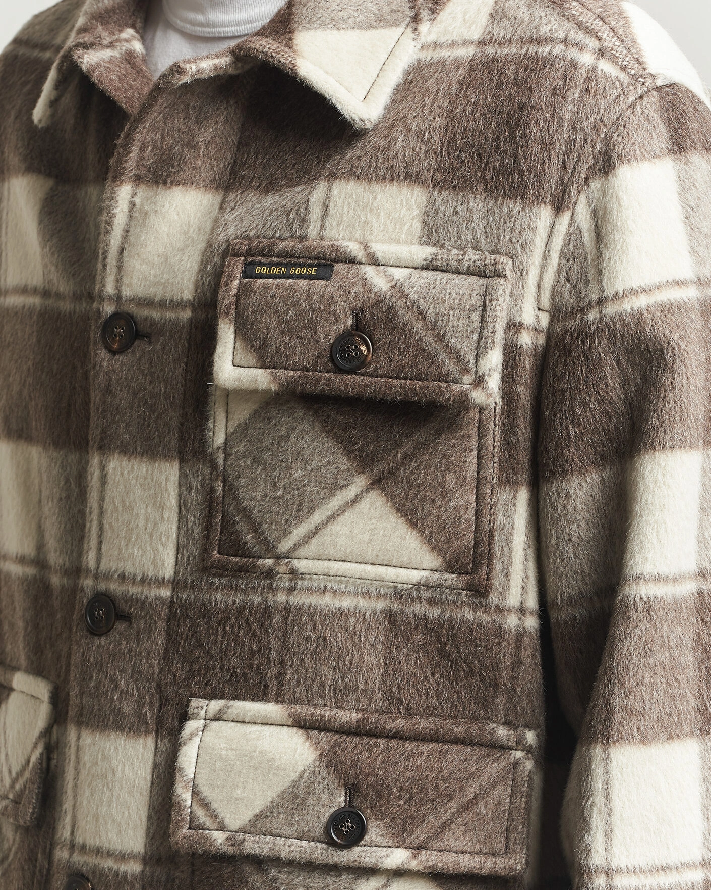 Herr | Jackor | Golden Goose | Wool/Mohair Work Jacket Brown/White