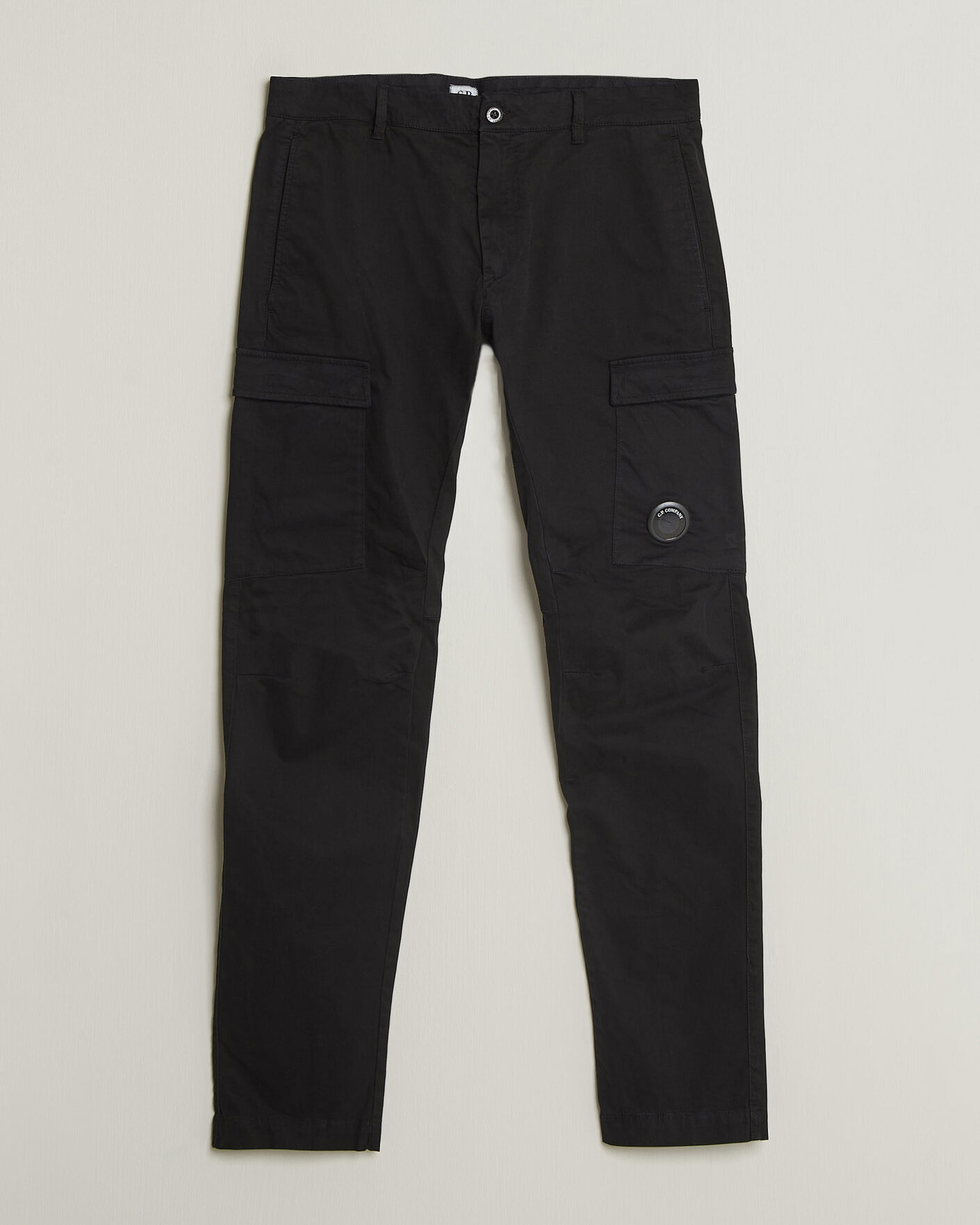 Herr | Byxor | C.P. Company | Stretch Satin Lens Cargo Pants Black