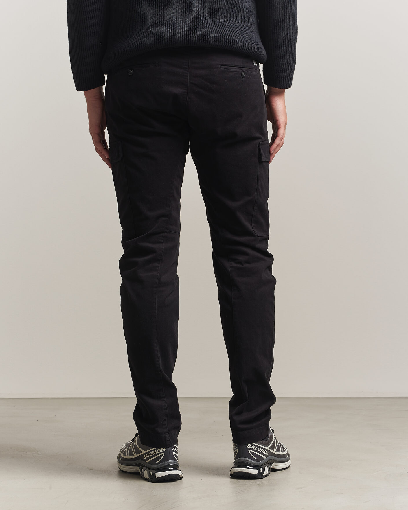 Herr | Byxor | C.P. Company | Stretch Satin Lens Cargo Pants Black