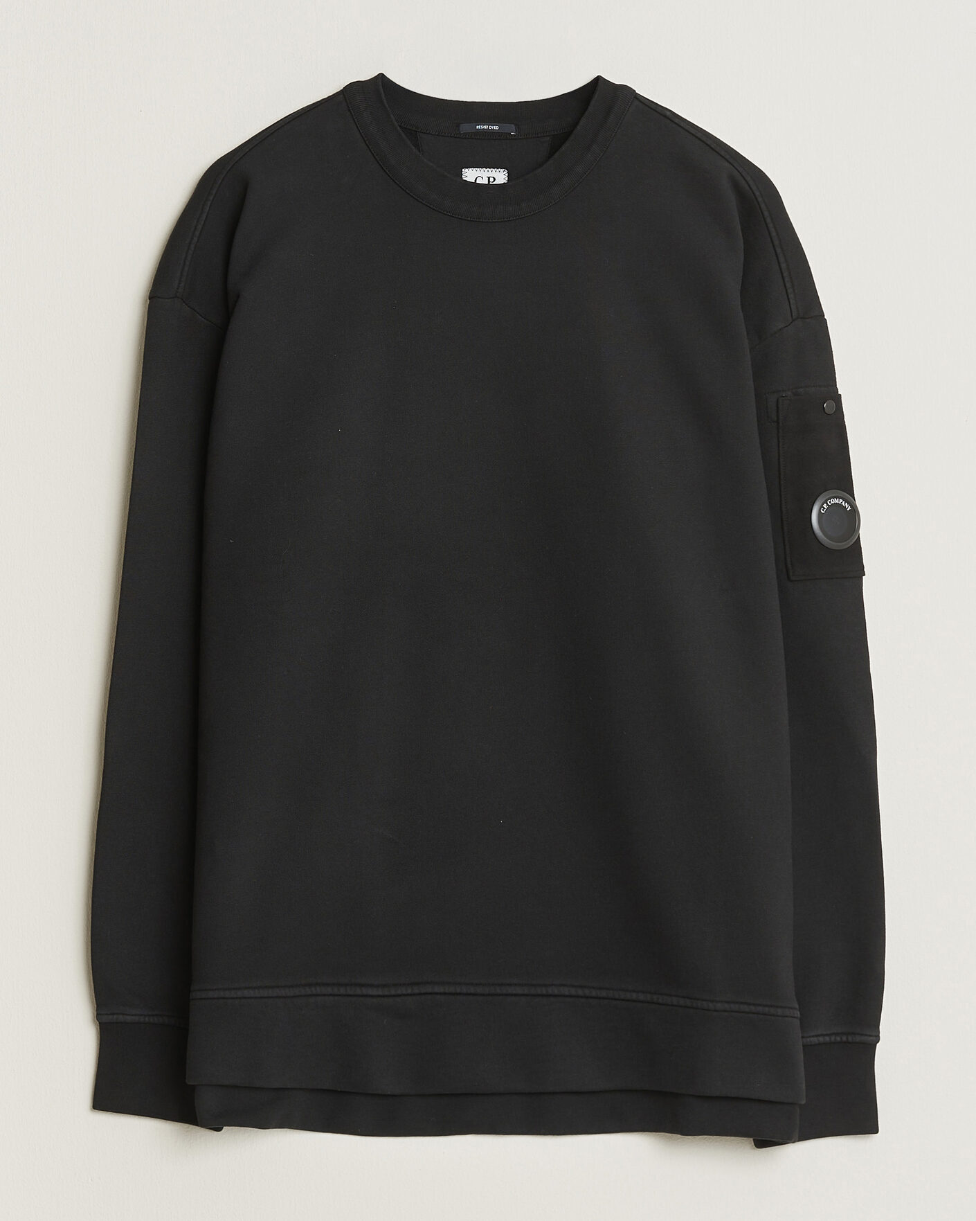 Herr | Tröjor | C.P. Company | Brushed Emerized Fleece Lens Sweatshirt Black