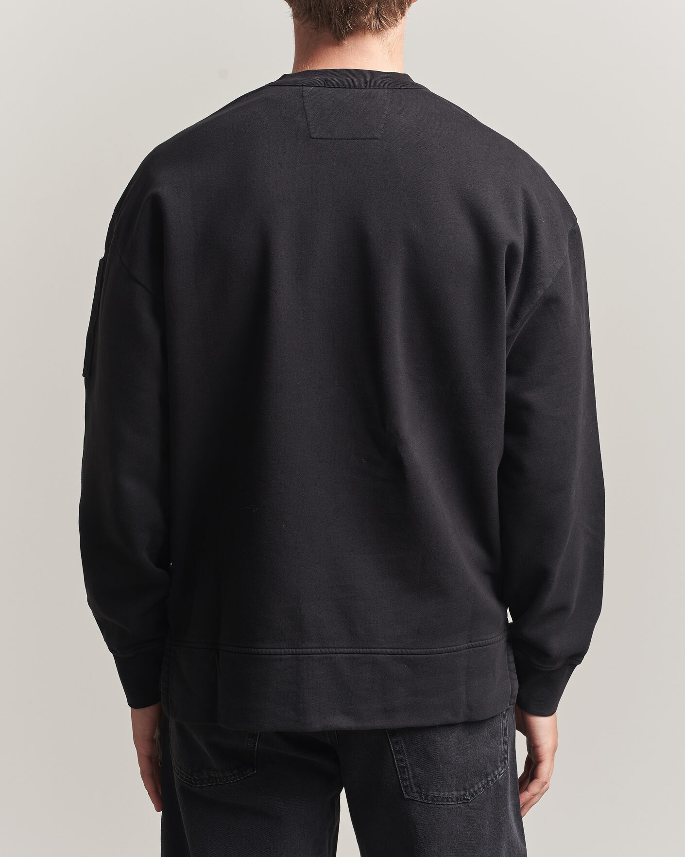 Herr | Tröjor | C.P. Company | Brushed Emerized Fleece Lens Sweatshirt Black