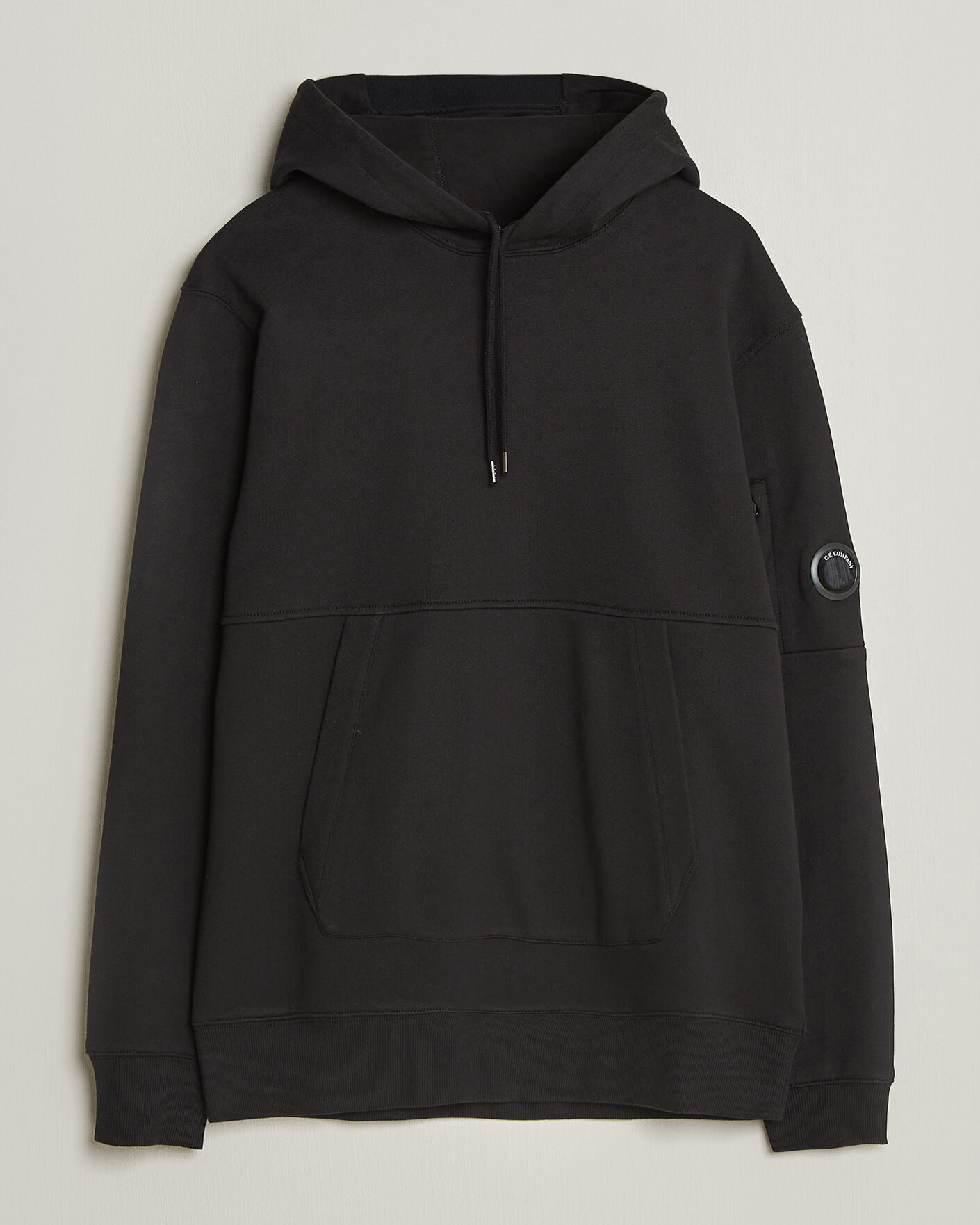 Herr | Tröjor | C.P. Company | Diagonal Raised Fleece Lens Hood Black