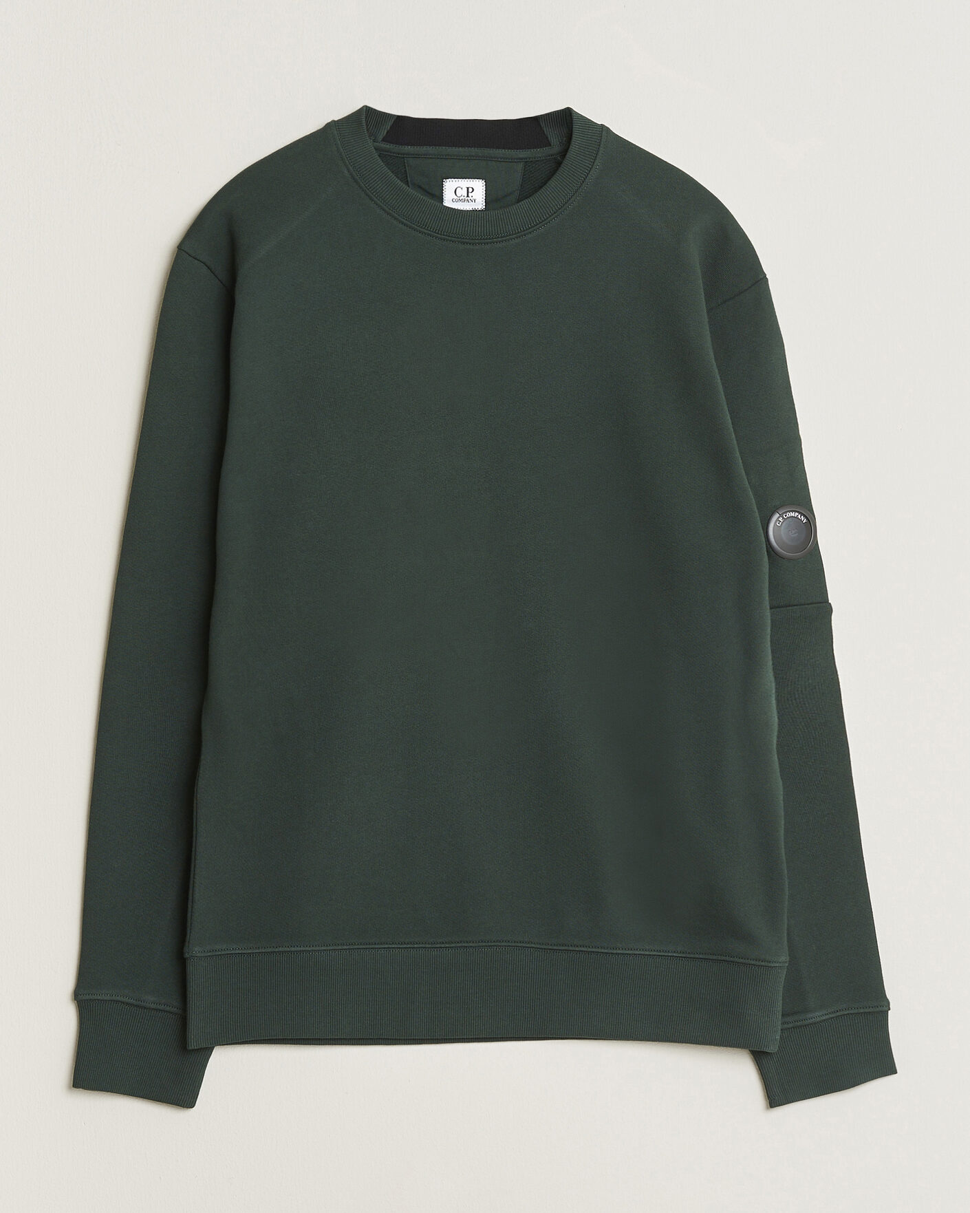 Herr | Tröjor | C.P. Company | Diagonal Raised Fleece Lens Sweatshirt Emerald Green