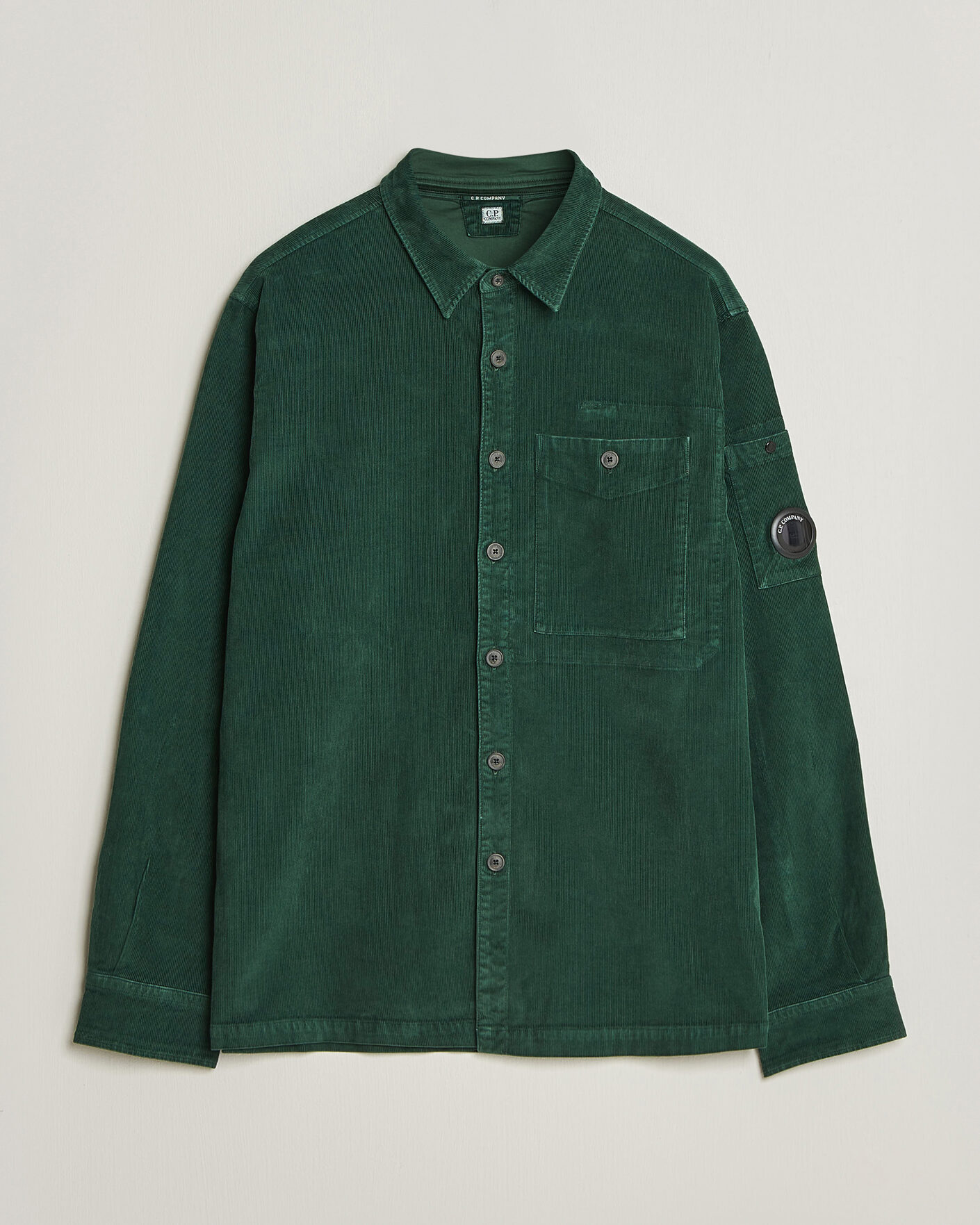 Herr | Skjortor | C.P. Company | Corduroy Lens Overshirt Emerald Green