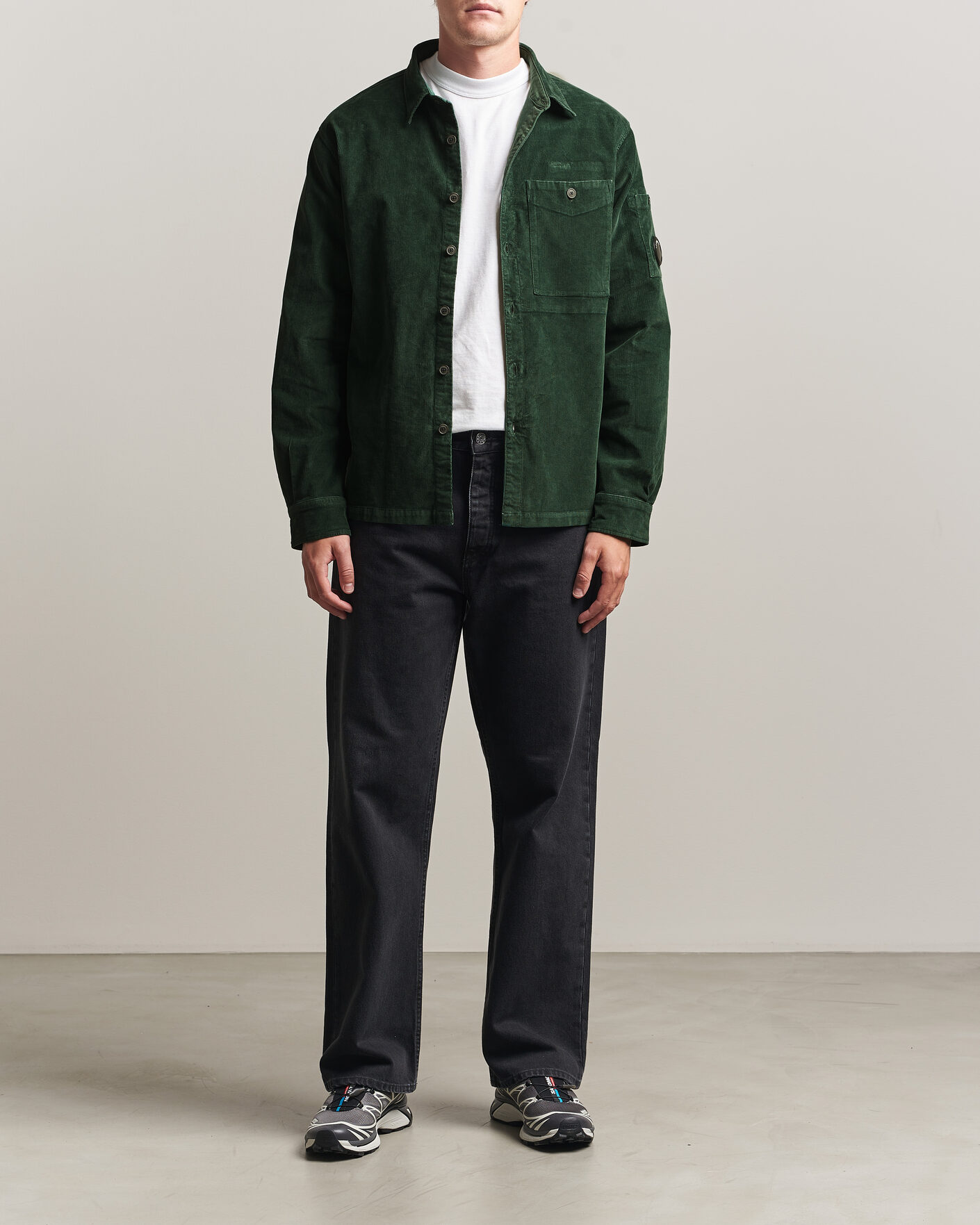 Herr | Skjortor | C.P. Company | Corduroy Lens Overshirt Emerald Green