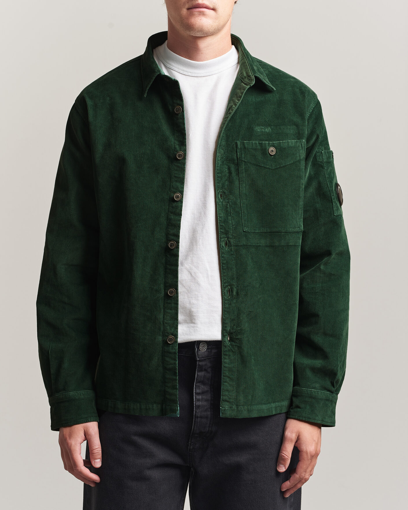 Herr | Skjortor | C.P. Company | Corduroy Lens Overshirt Emerald Green
