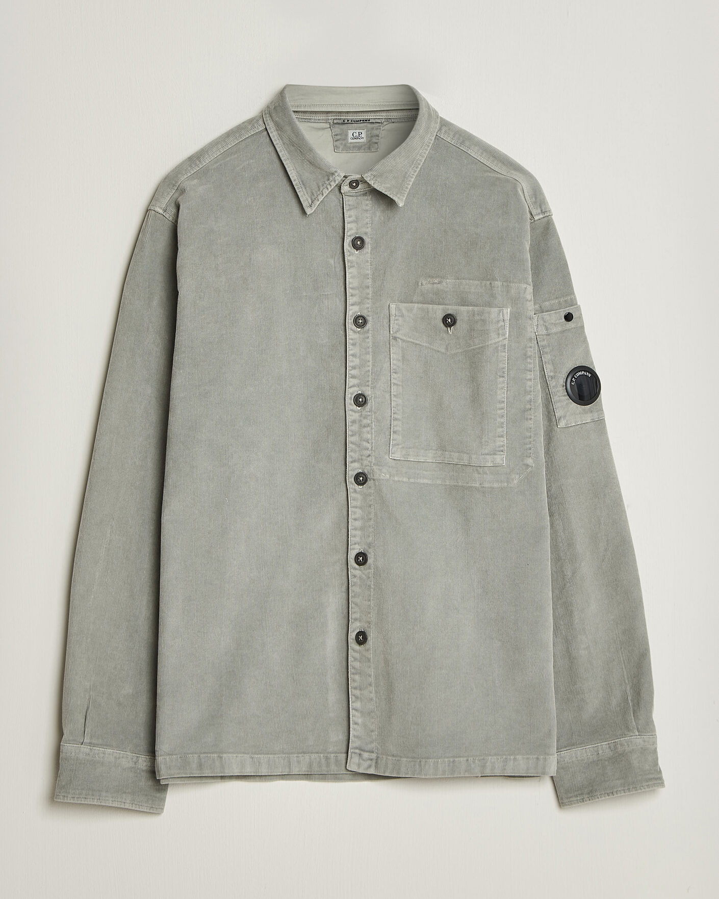 Herr | Skjortor | C.P. Company | Corduroy Lens Overshirt Light Grey