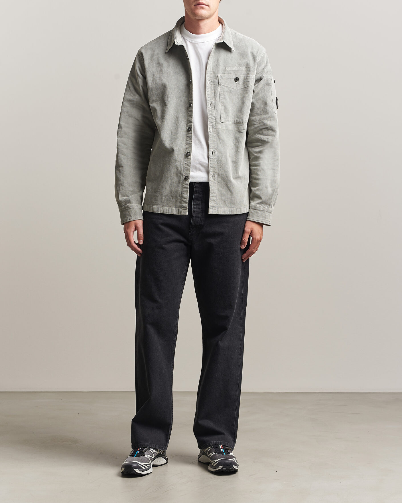 Herr | Skjortor | C.P. Company | Corduroy Lens Overshirt Light Grey