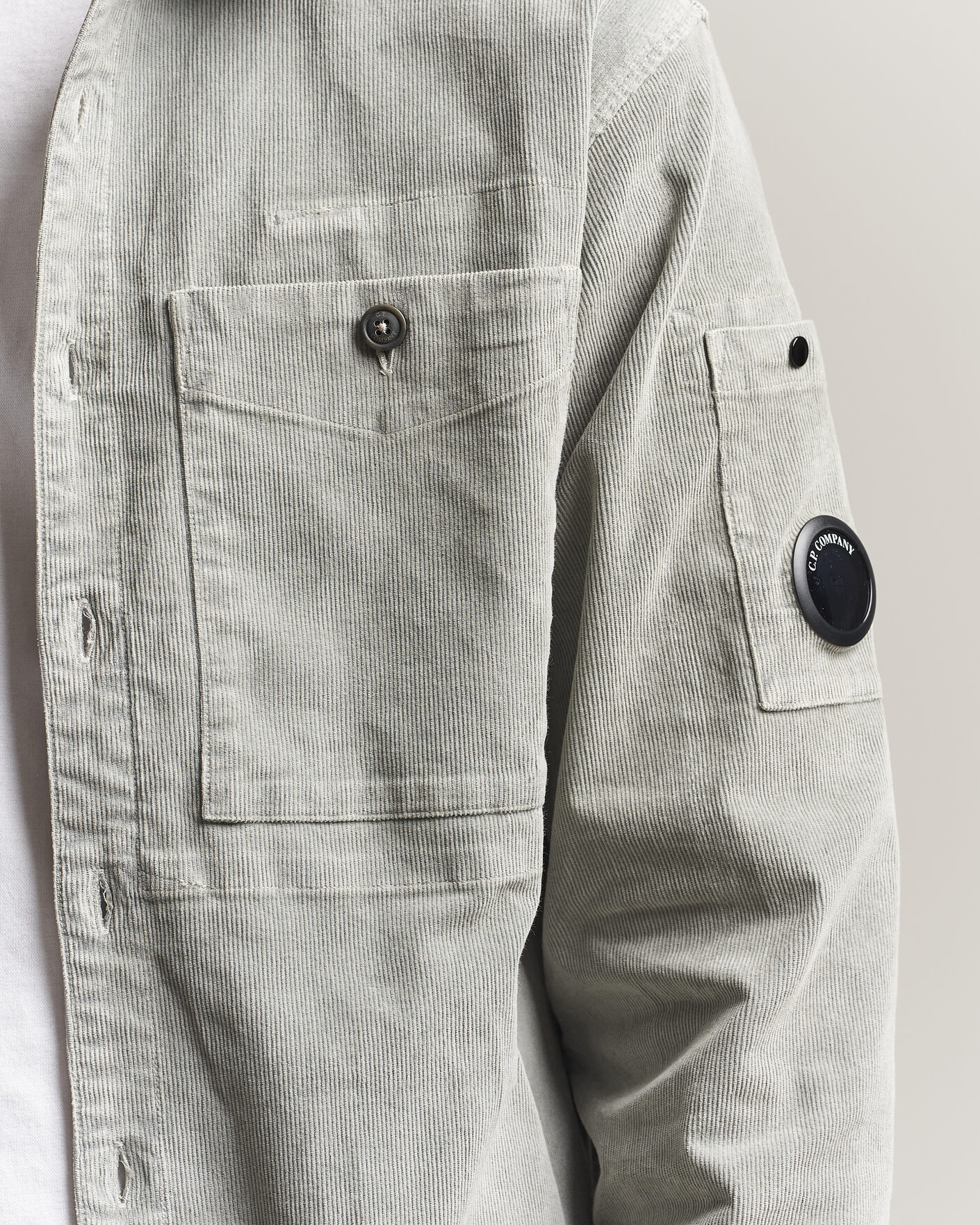 Herr | Skjortor | C.P. Company | Corduroy Lens Overshirt Light Grey