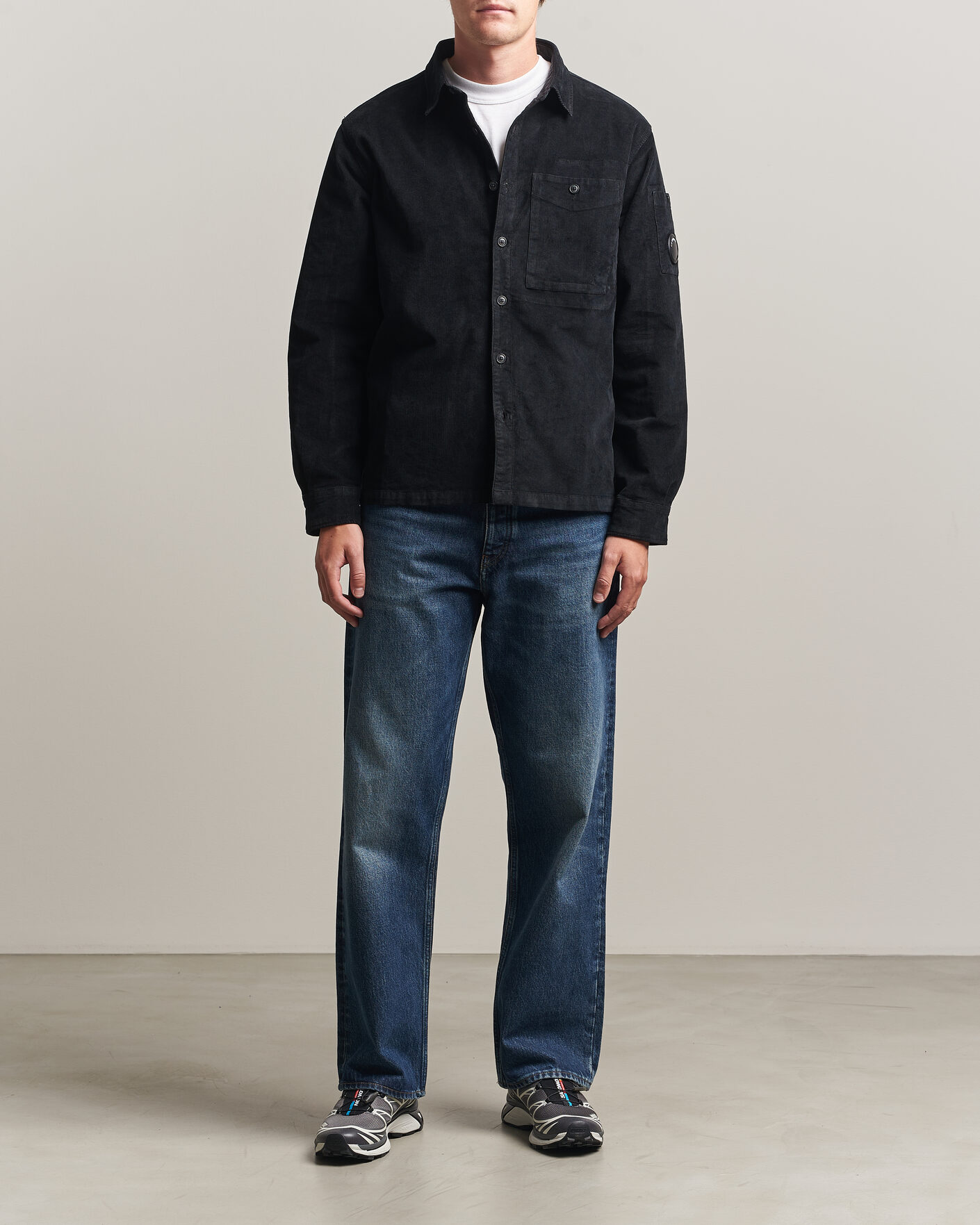 Herr | Skjortor | C.P. Company | Corduroy Lens Overshirt Black