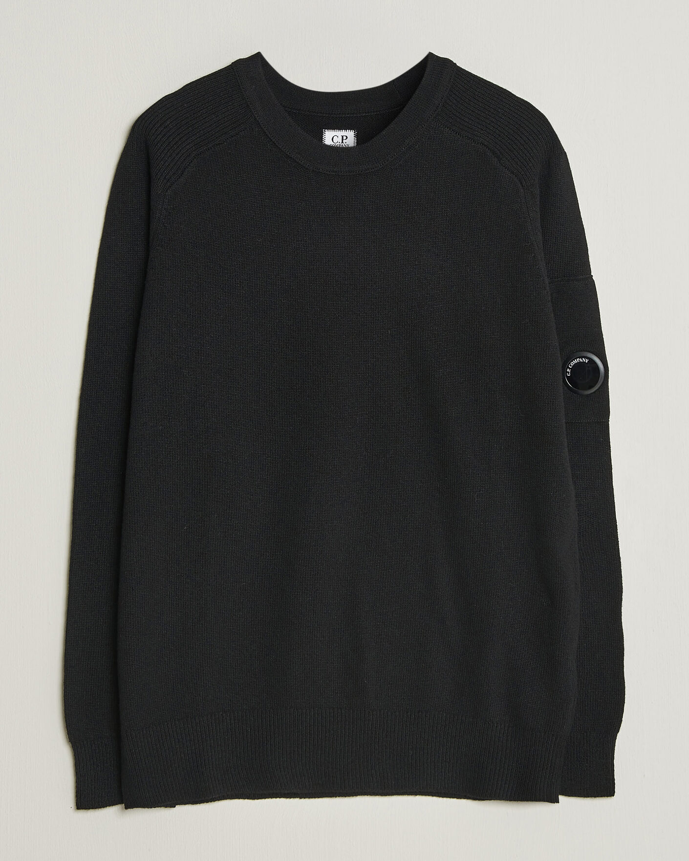 Herr | Tröjor | C.P. Company | Knitted Lambswool Crew Neck Black