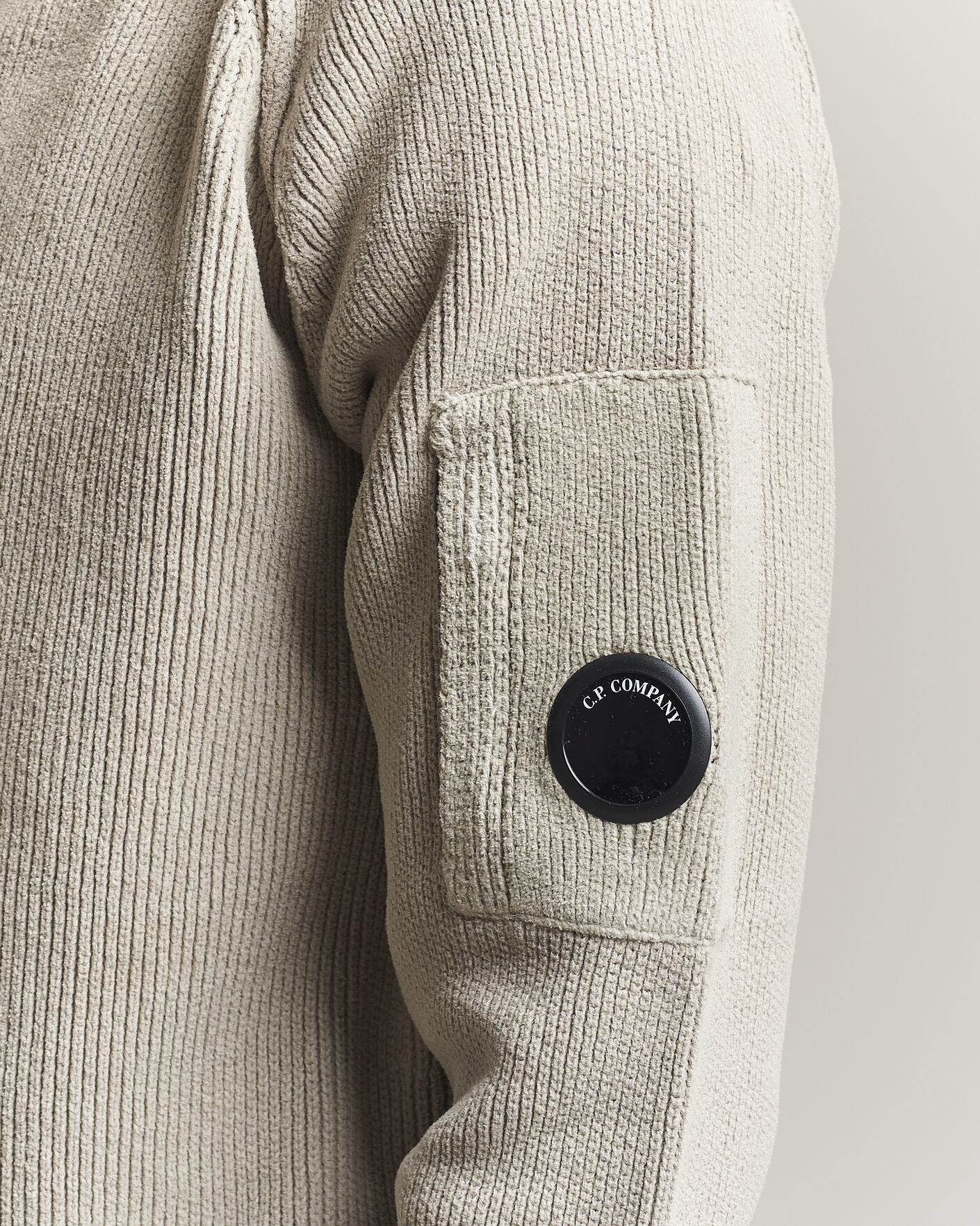 Herr | Tröjor | C.P. Company | Cotton Chenille Polo Collar Light Grey