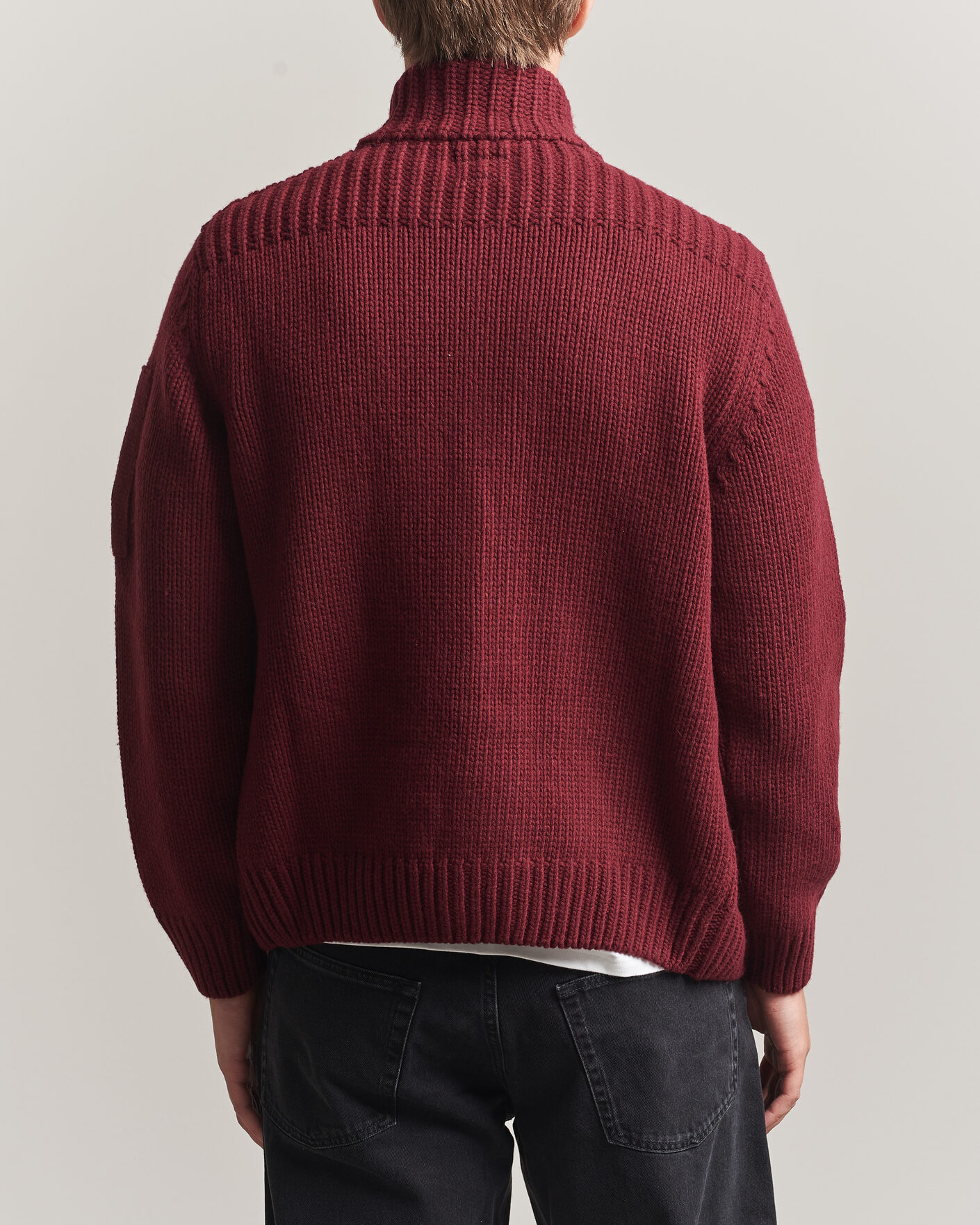 Herr | Tröjor | C.P. Company | Heavy Lambswool Cardigan Burgundy