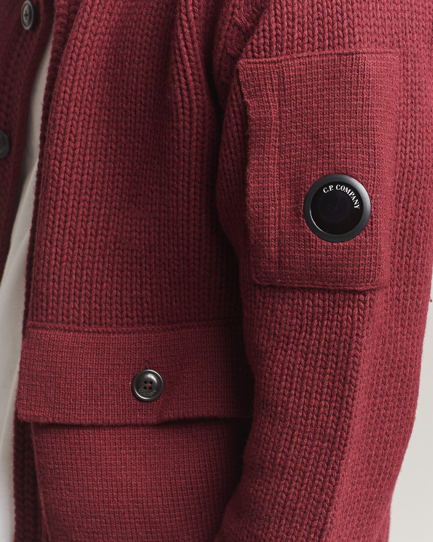 Herr | Tröjor | C.P. Company | Heavy Lambswool Cardigan Burgundy