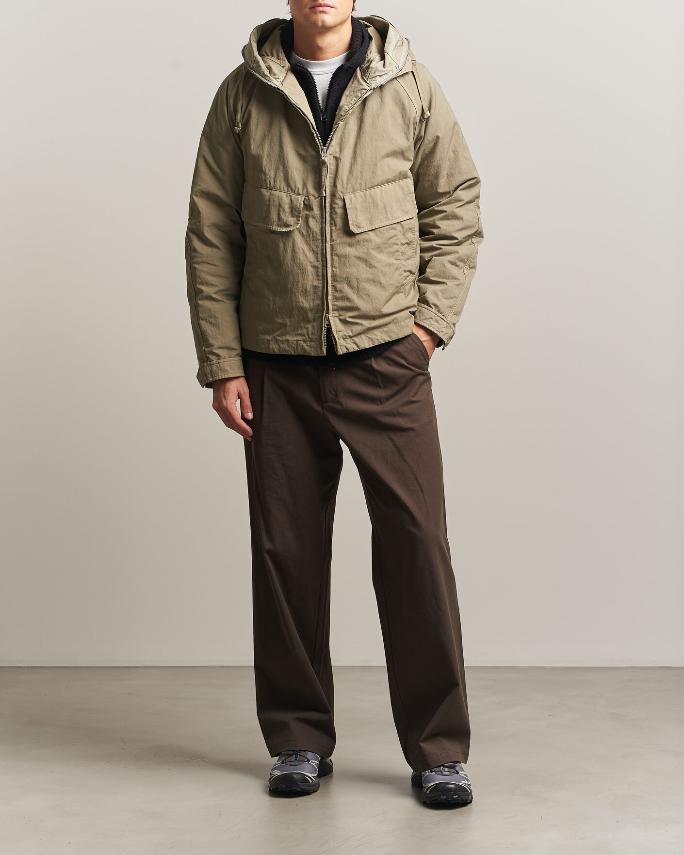 Herr | Jackor | C.P. Company | Heavy Nylon Twill Down Padded Jacket Light Grey