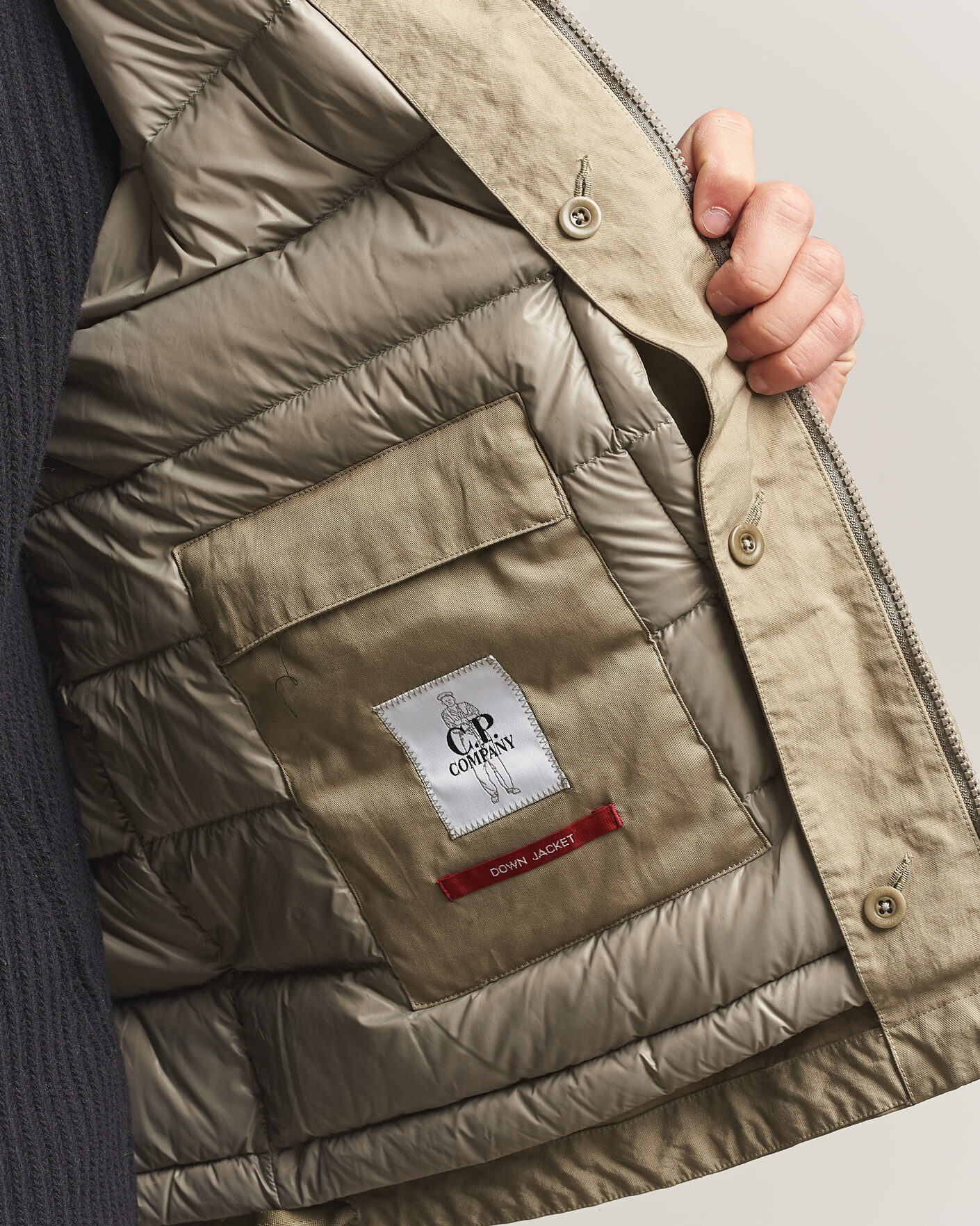Herr | Jackor | C.P. Company | Heavy Nylon Twill Down Padded Jacket Light Grey