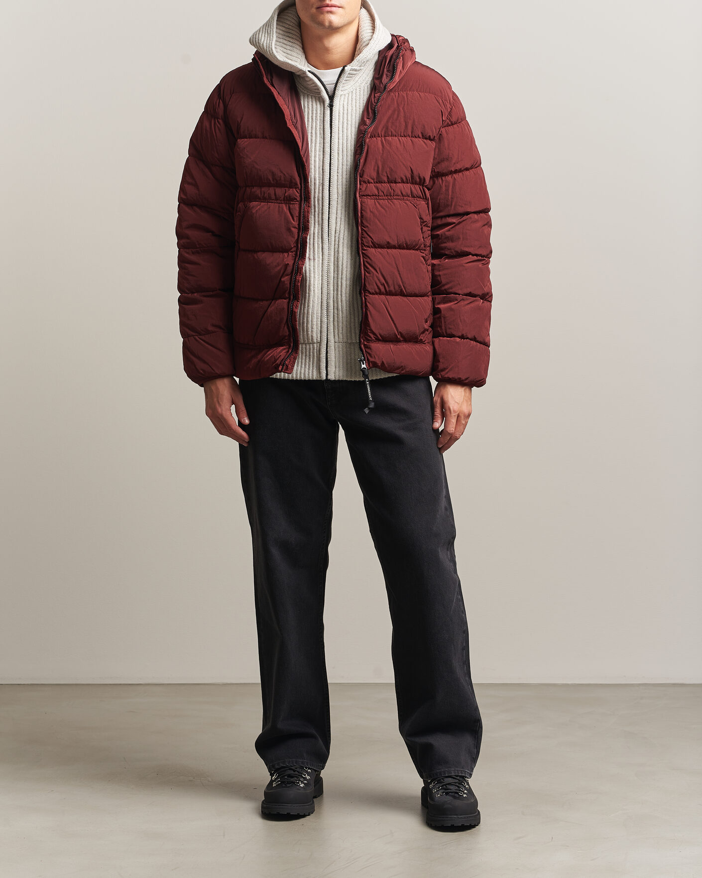 Herr | Jackor | C.P. Company | Chrome-R Goggle Down Jacket Burgundy