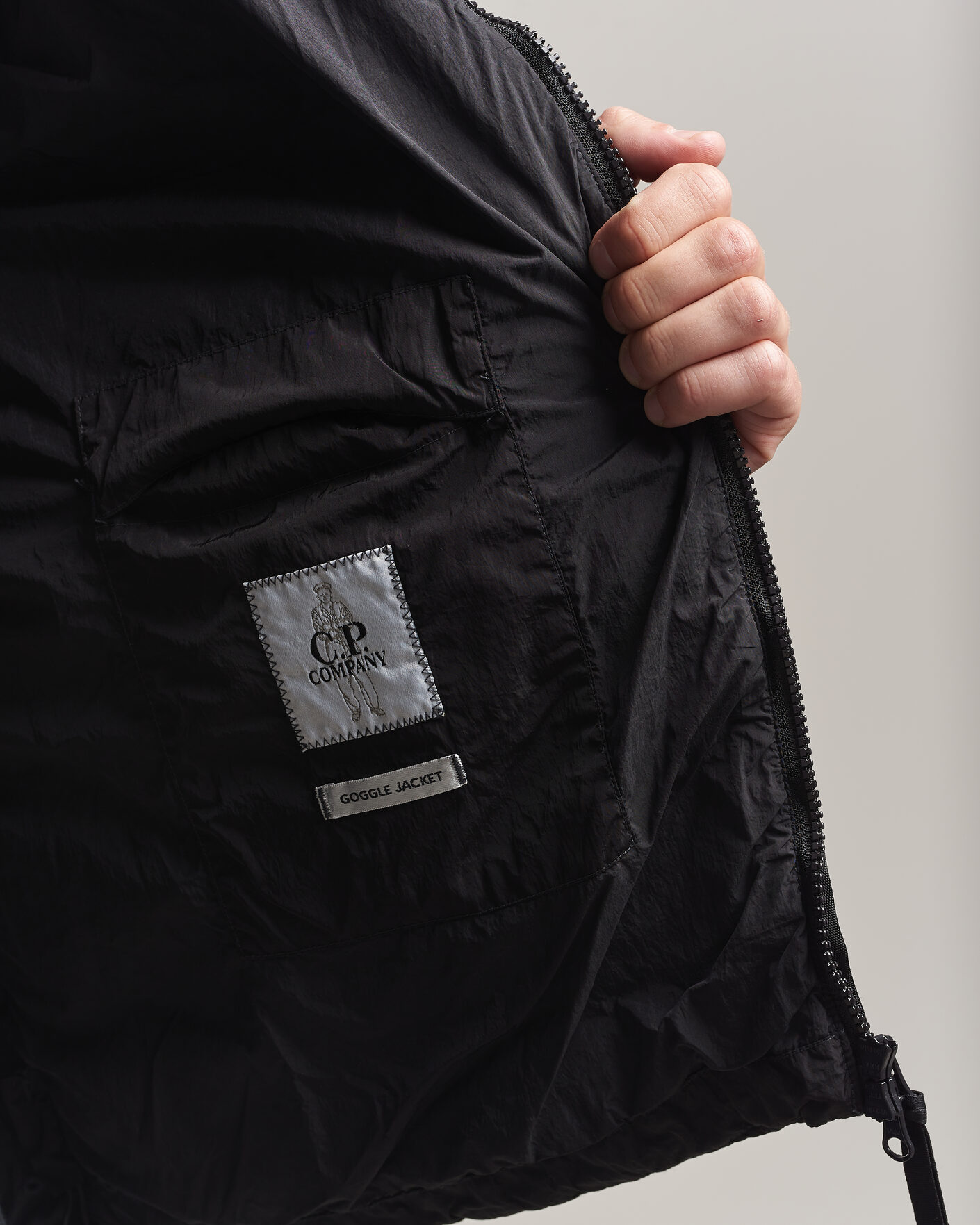 Herr | Jackor | C.P. Company | Chrome-R Goggle Down Jacket Black