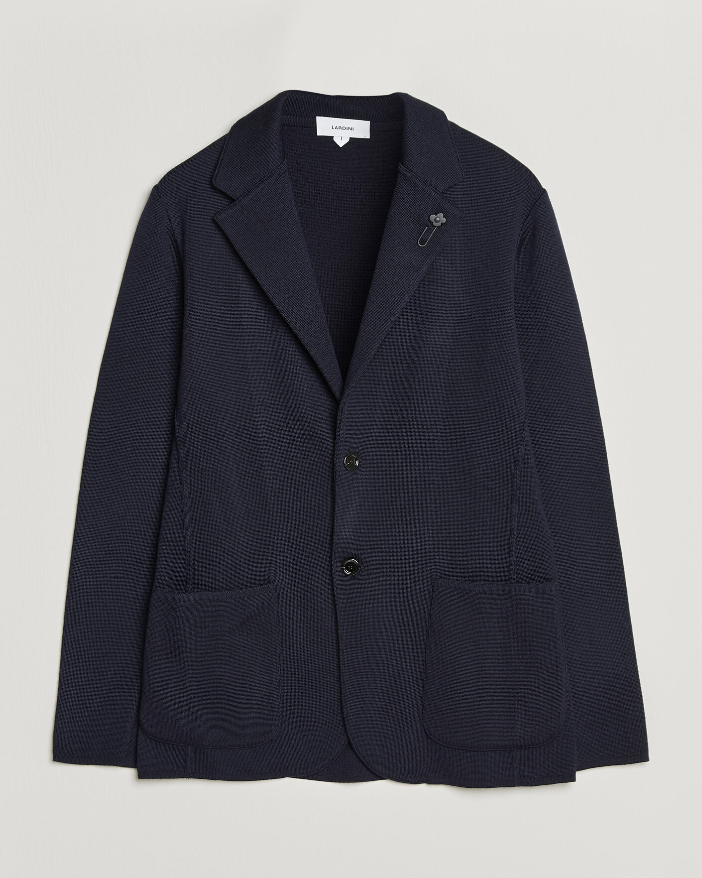 Herr | Kavajer | Lardini | Knitted Wool Blazer Navy