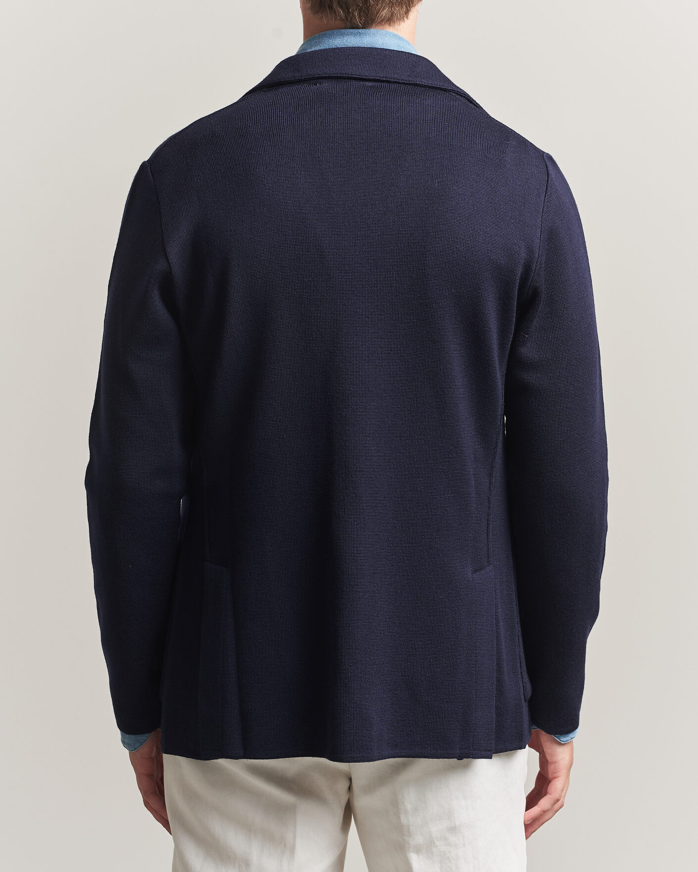 Herr | Kavajer | Lardini | Knitted Wool Blazer Navy