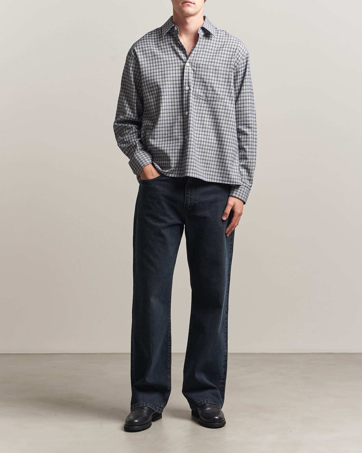 Herr | Skjortor | Jeanerica | Juan Checked Flannel Shirt Blue