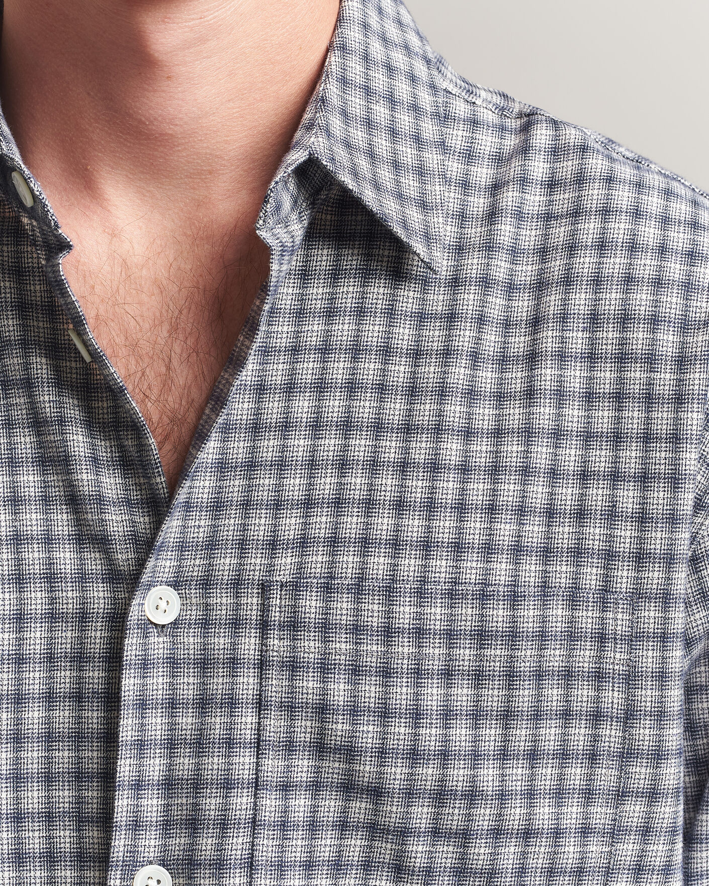 Herr | Skjortor | Jeanerica | Juan Checked Flannel Shirt Blue
