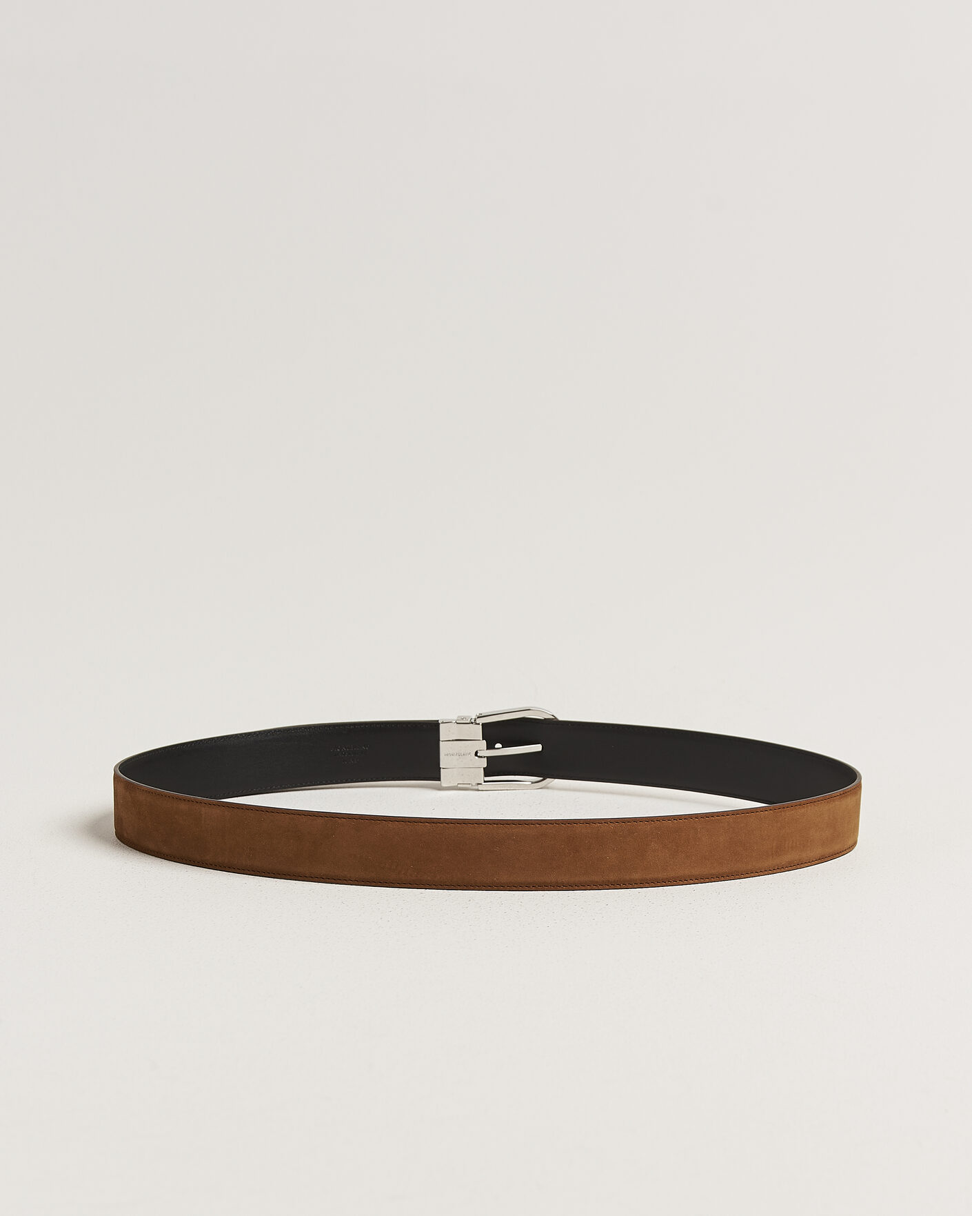 Herr | Bälten | Montblanc | 35mm Reversible Suede/Calf Horseshoe Belt Brown/Black