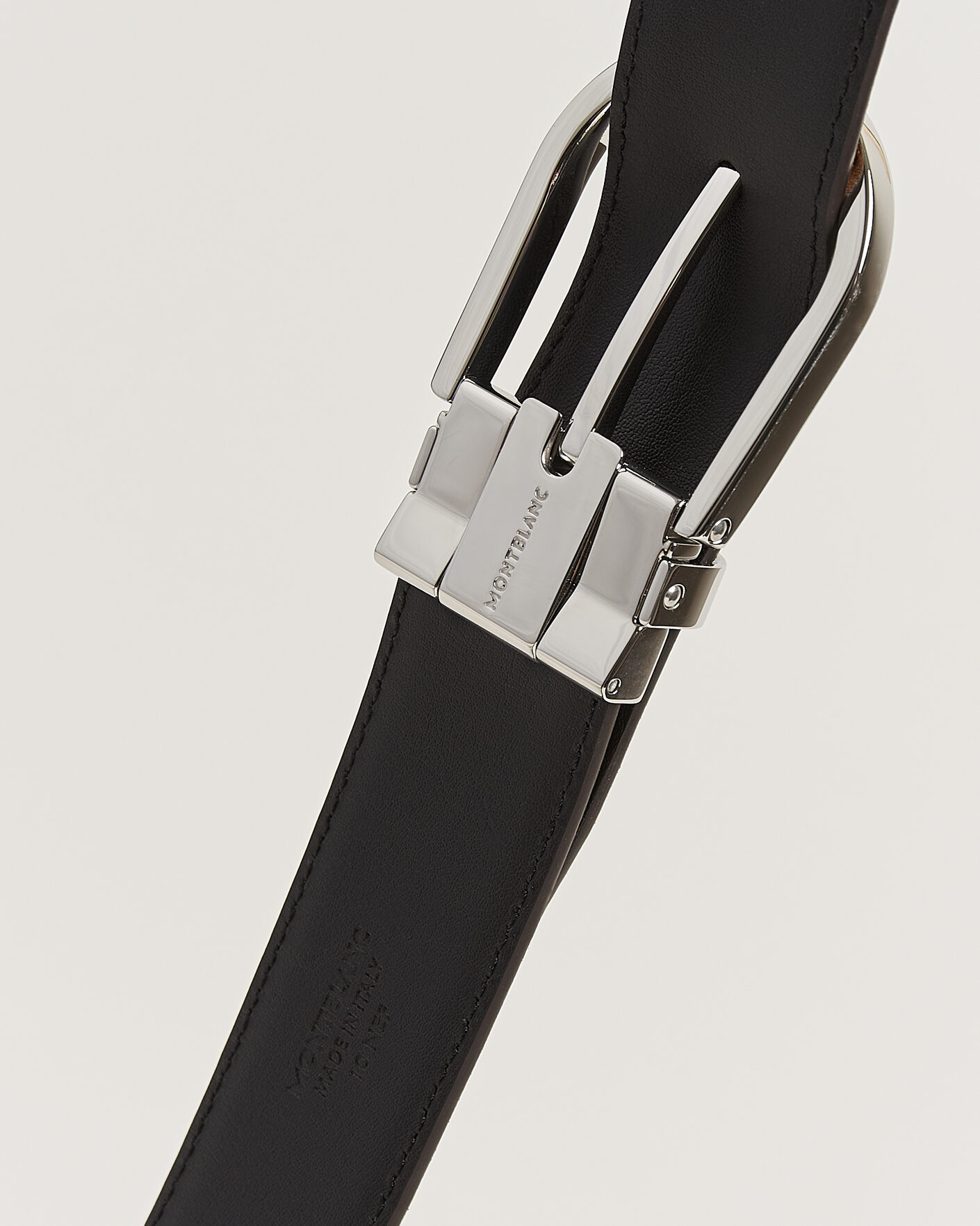 Herr | Bälten | Montblanc | 35mm Reversible Suede/Calf Horseshoe Belt Brown/Black