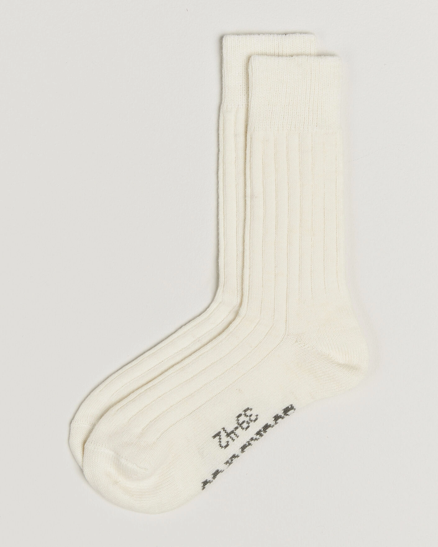 Herr | Underkläder | Alpacasocks & Co | 2-Pack Ribbed Alpacka Wool Socks Off White