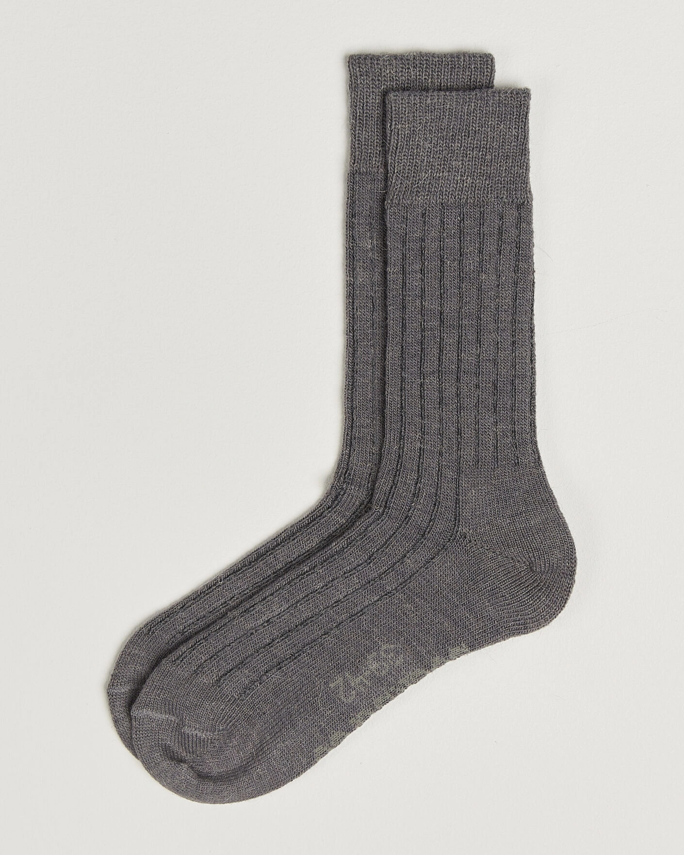 Herr | Underkläder | Alpacasocks & Co | 2-Pack Ribbed Alpacka Wool Socks Dark Grey