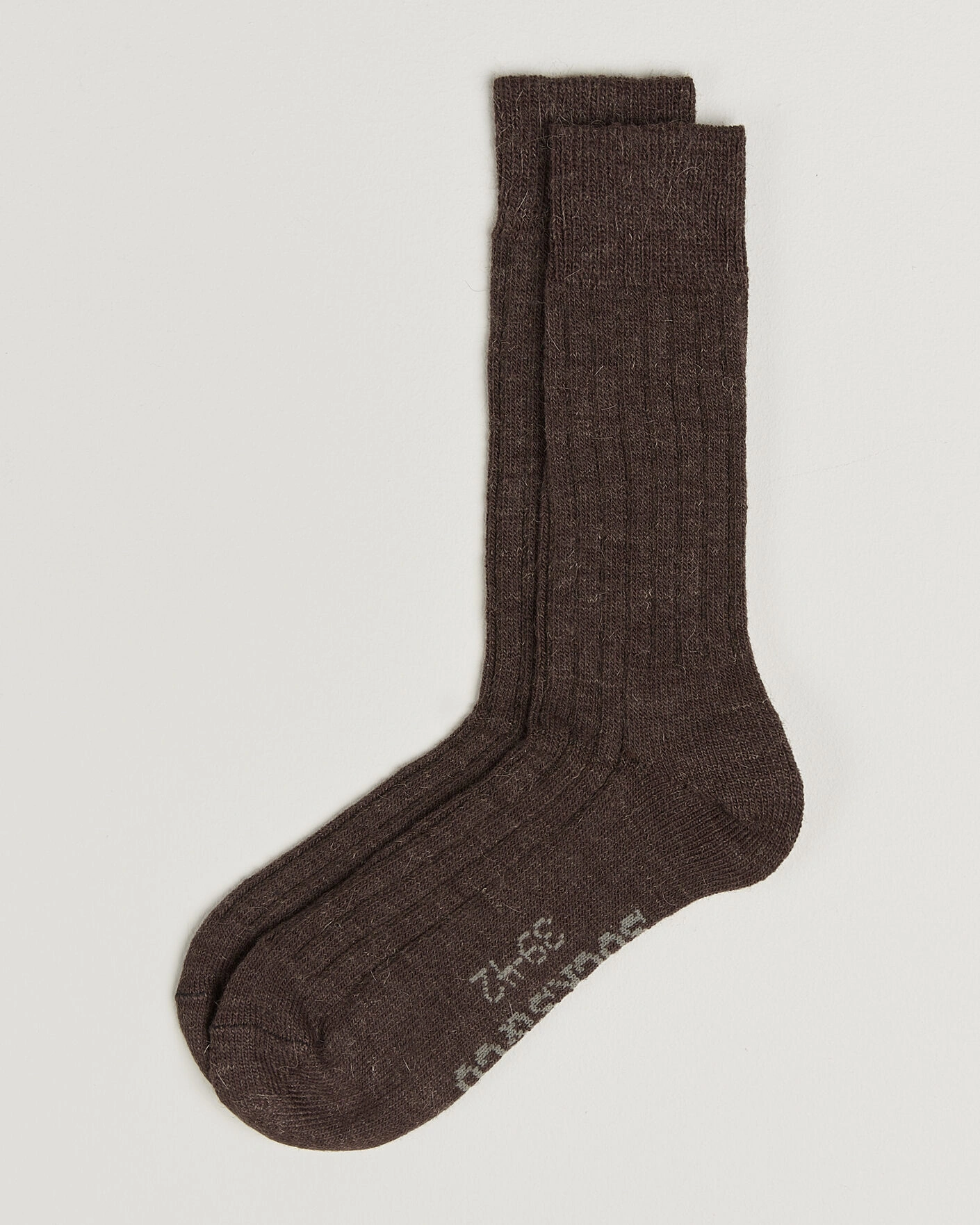Herr | Underkläder | Alpacasocks & Co | 2-Pack Ribbed Alpacka Wool Socks Cacao