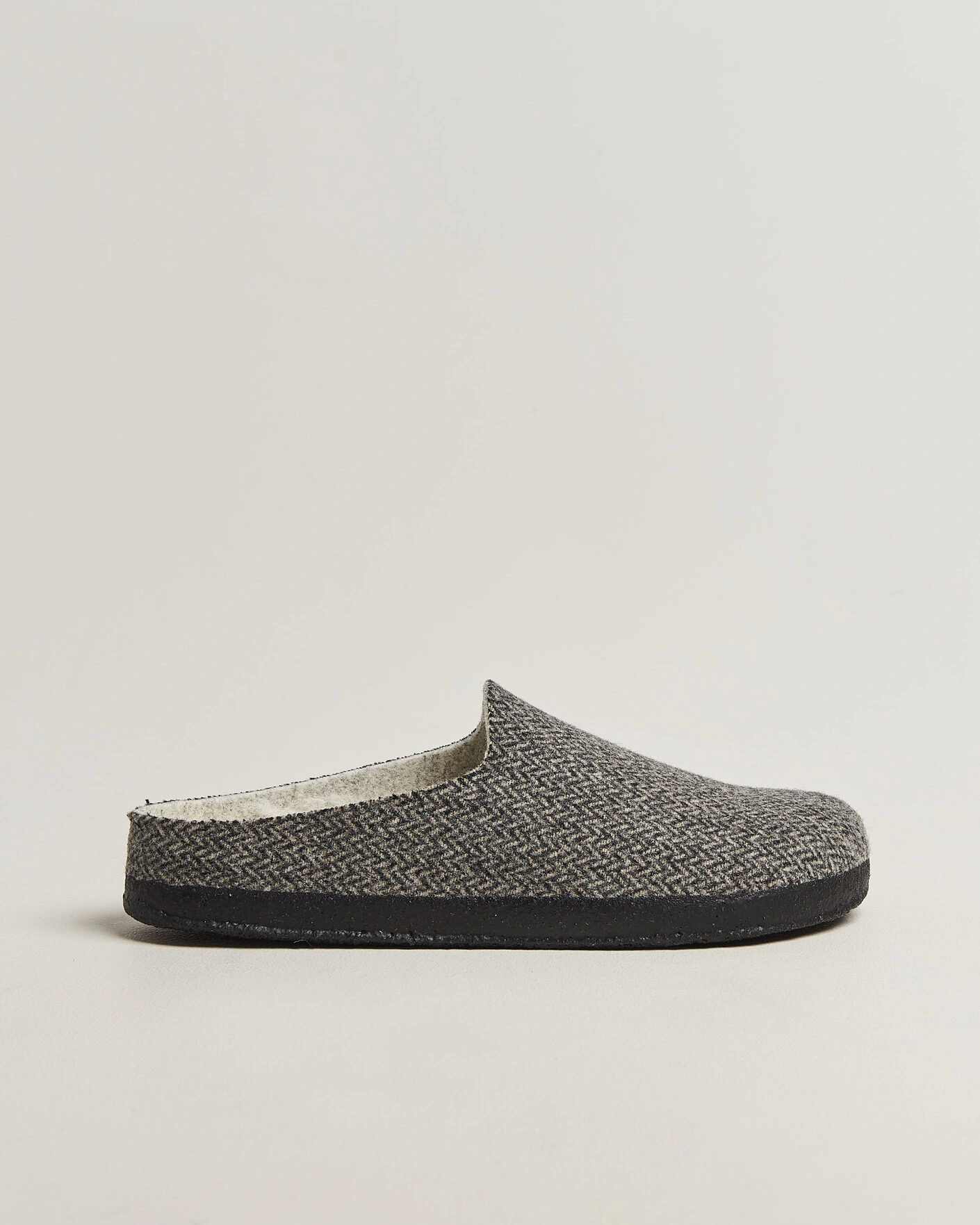 Herr | Sandaler & Tofflor | BIRKENSTOCK | Amsterdam Wrapped Dip Shearling Dark Grey Herringbone