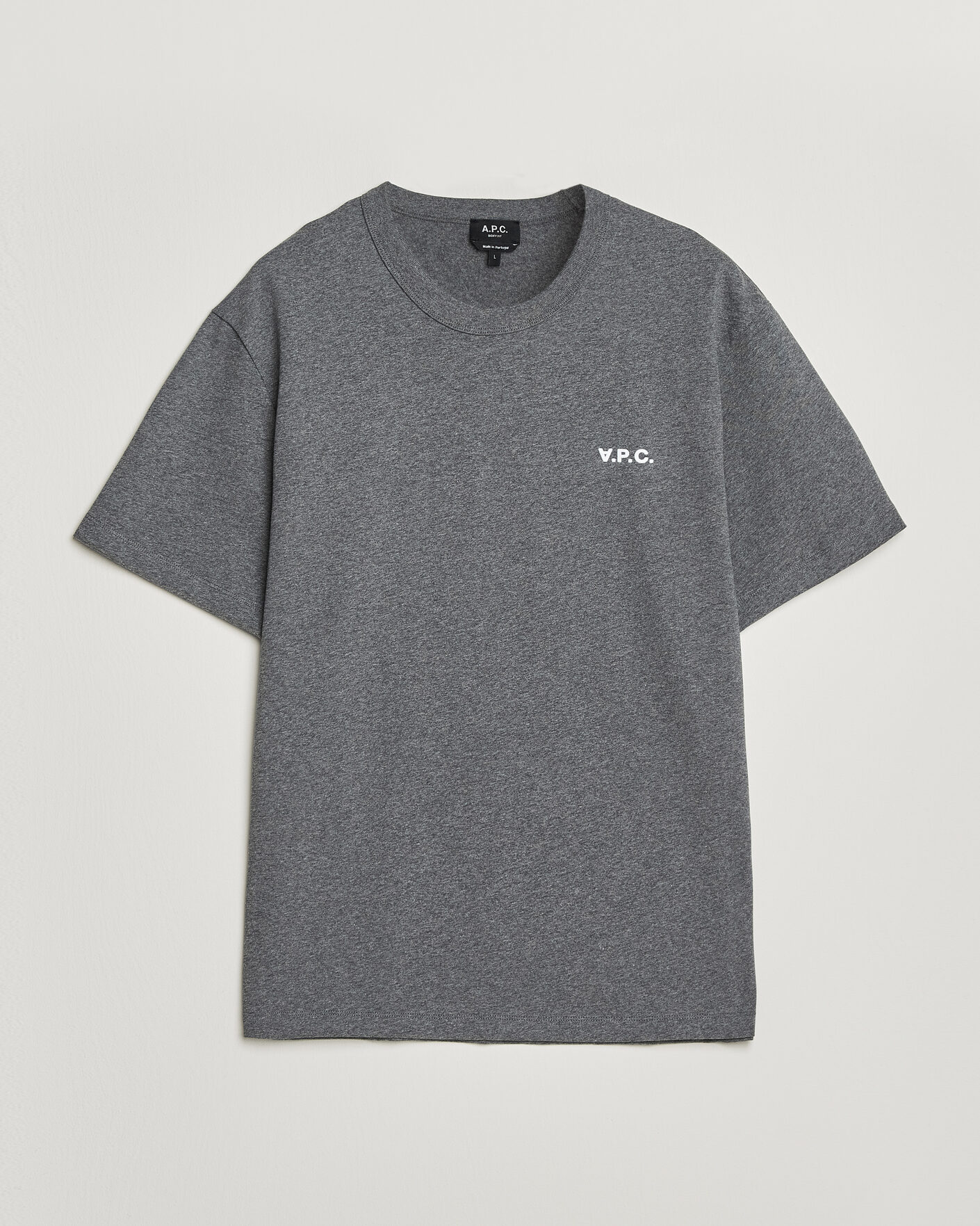 Herr | T-Shirts | A.P.C. | Boxy Fit Petit VPC T-Shirt Heathered Anthracite