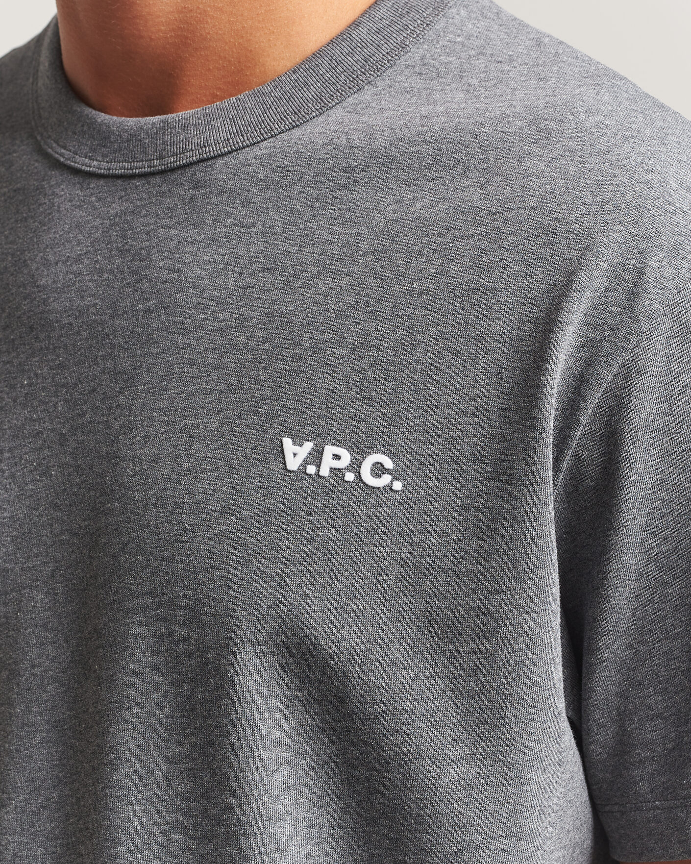 Herr | T-Shirts | A.P.C. | Boxy Fit Petit VPC T-Shirt Heathered Anthracite
