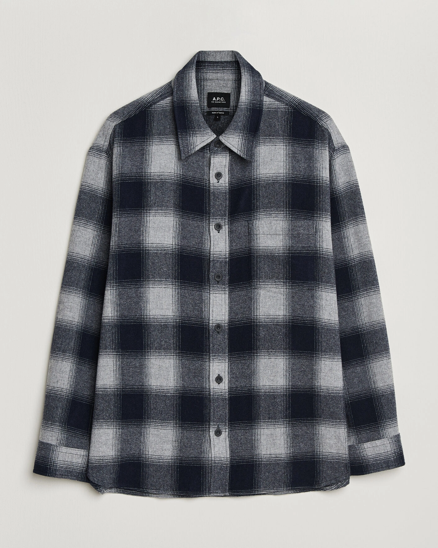 Herr | Skjortor | A.P.C. | Malaury Checked Overshirt Light Grey