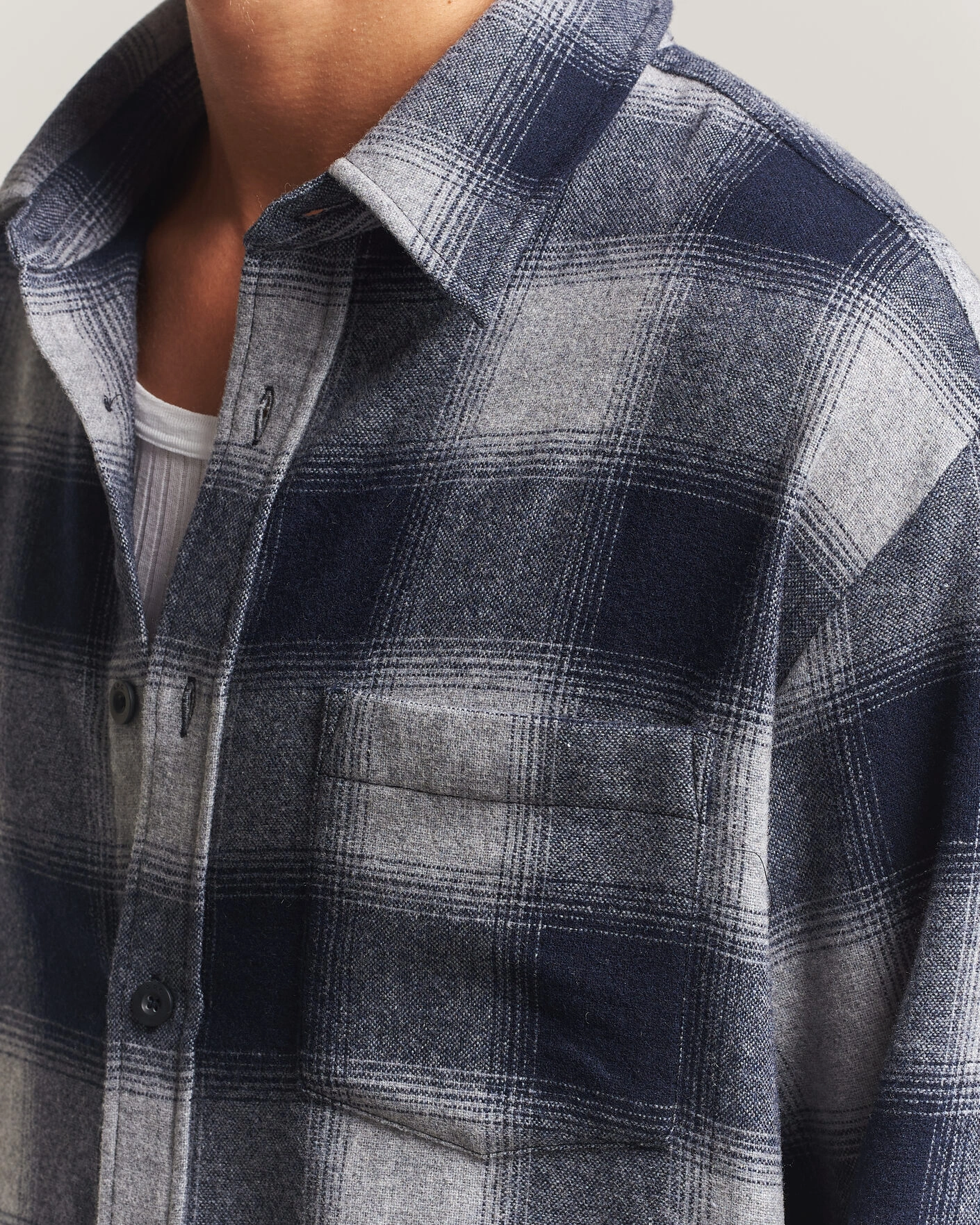 Herr | Skjortor | A.P.C. | Malaury Checked Overshirt Light Grey