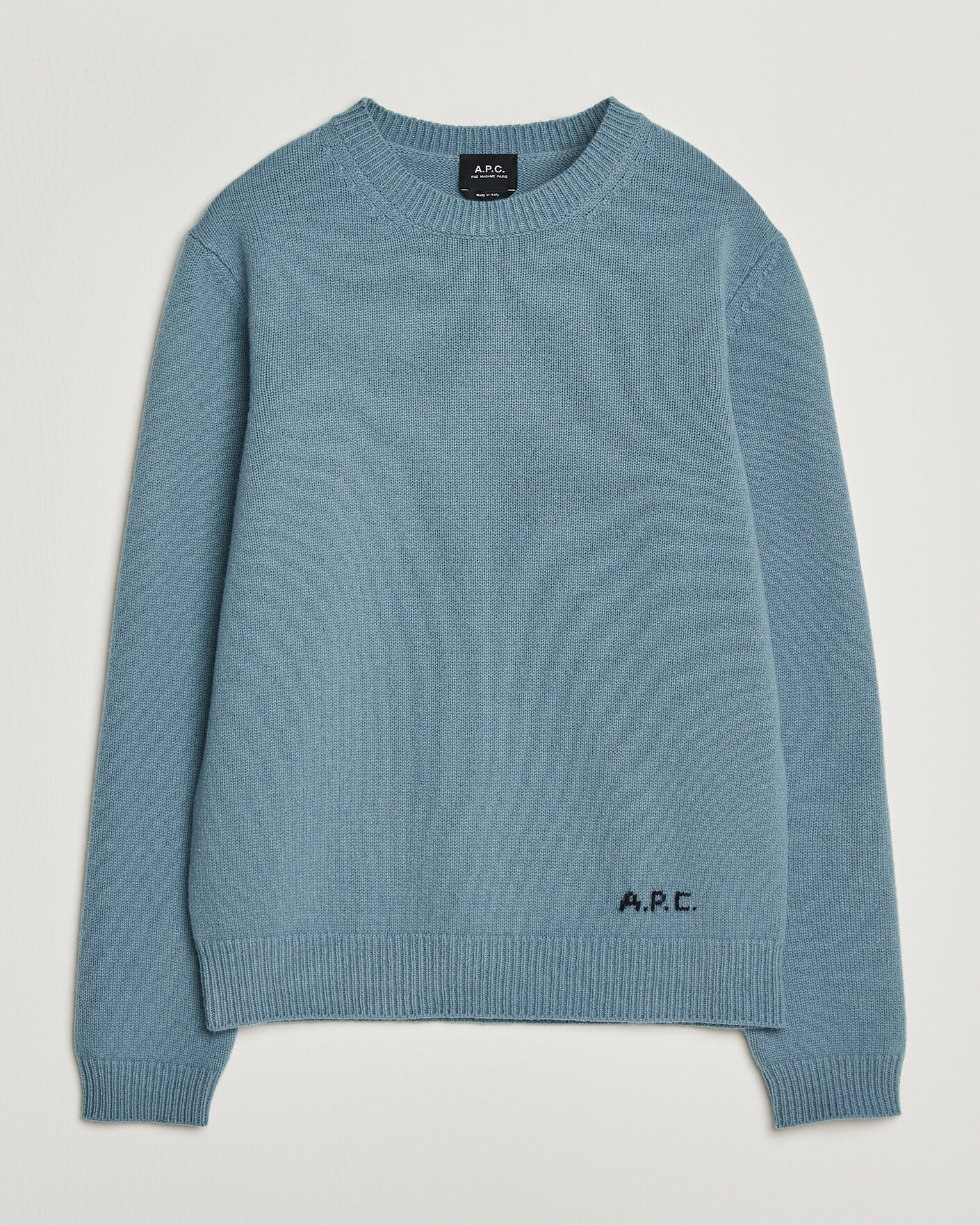Herr | Tröjor | A.P.C. | Edmond Wool Knitted Sweater Light Blue Melange